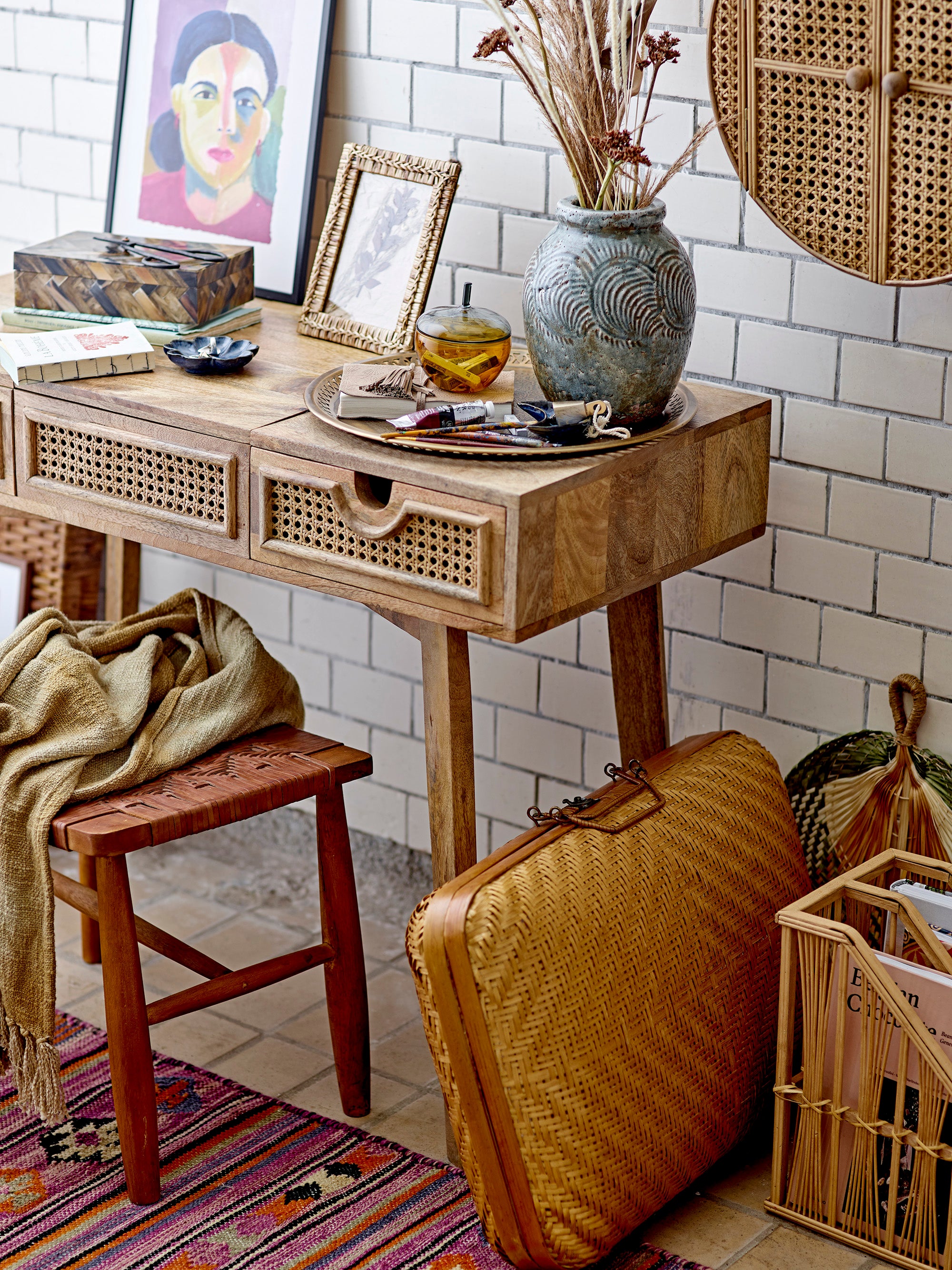 Bloomingville YOLANDA Matta, Lila, Bomull