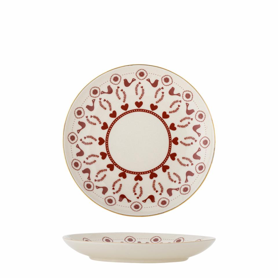 Bloomingville Jolly Tallrik, Röd, Stengods, 6-pack