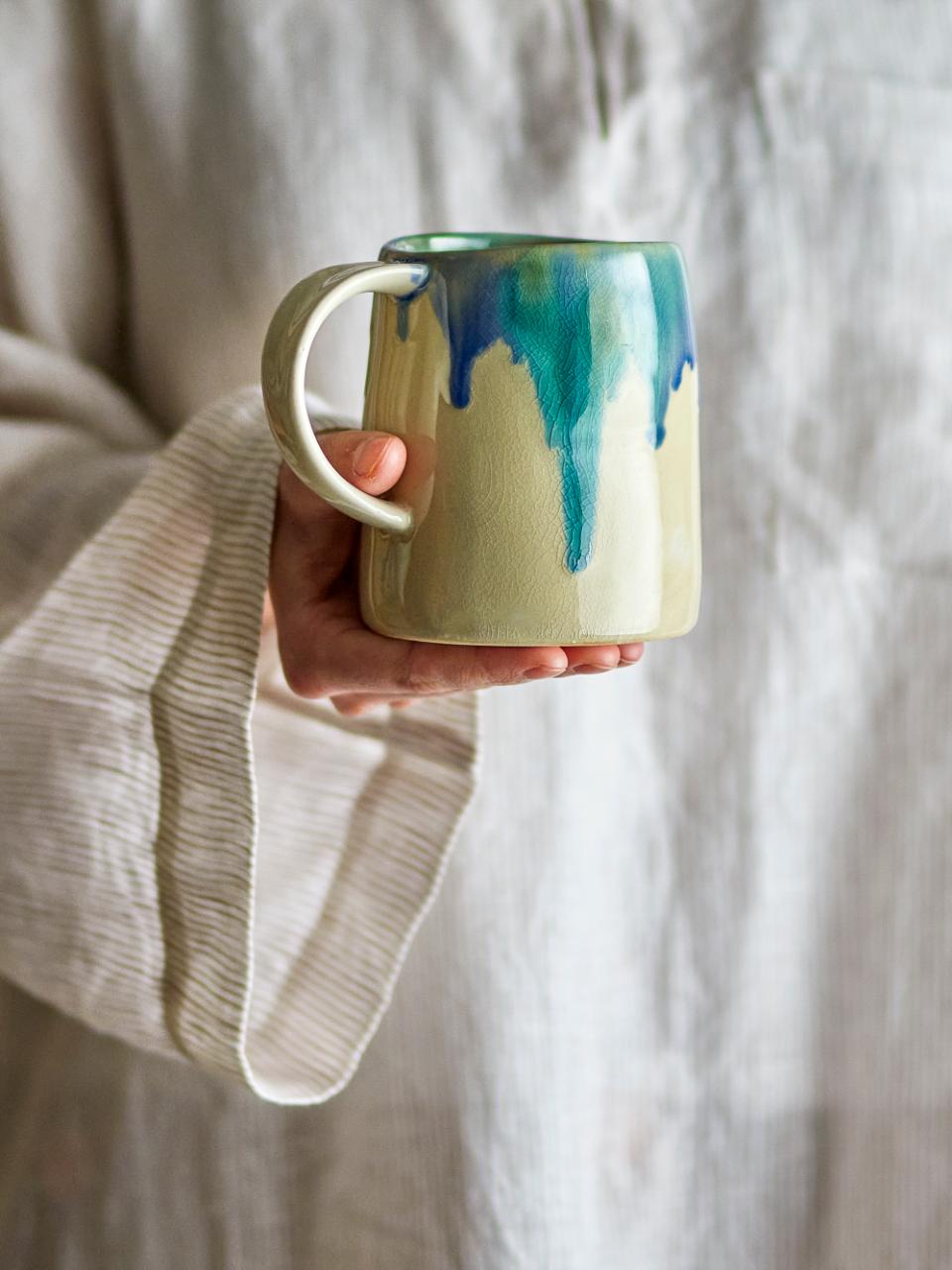 Bloomingville Yori Mugg, Blå, Stengods, 6-pack