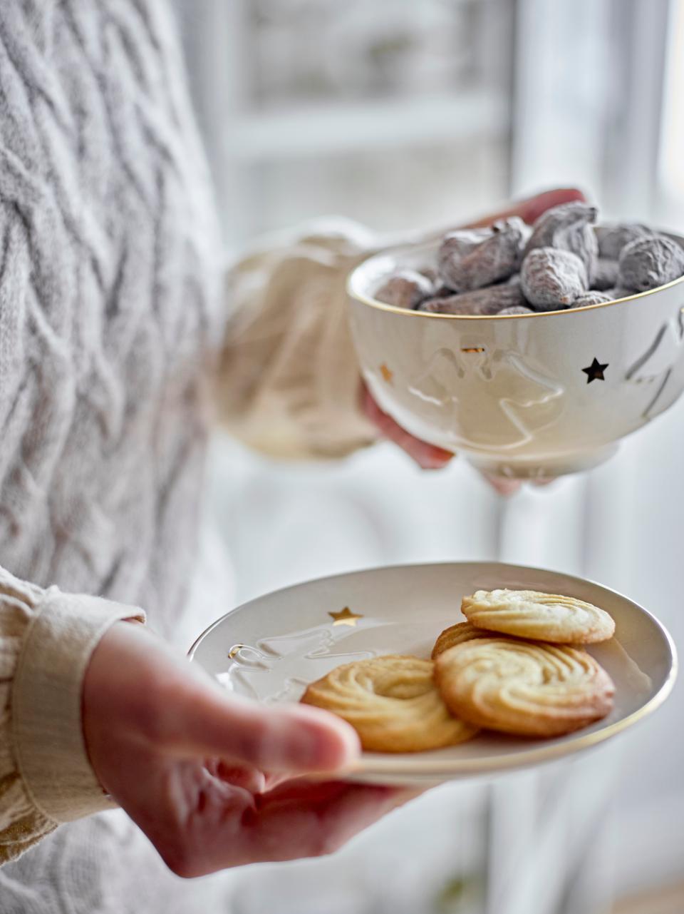 Bloomingville Starry Tallrik, Vit, Stengods, 6-pack