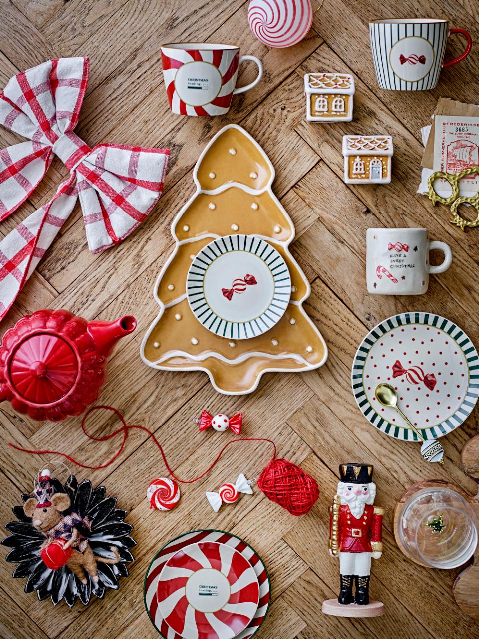 Bloomingville Jolly Tallrik, Röd, Stengods, 6-pack