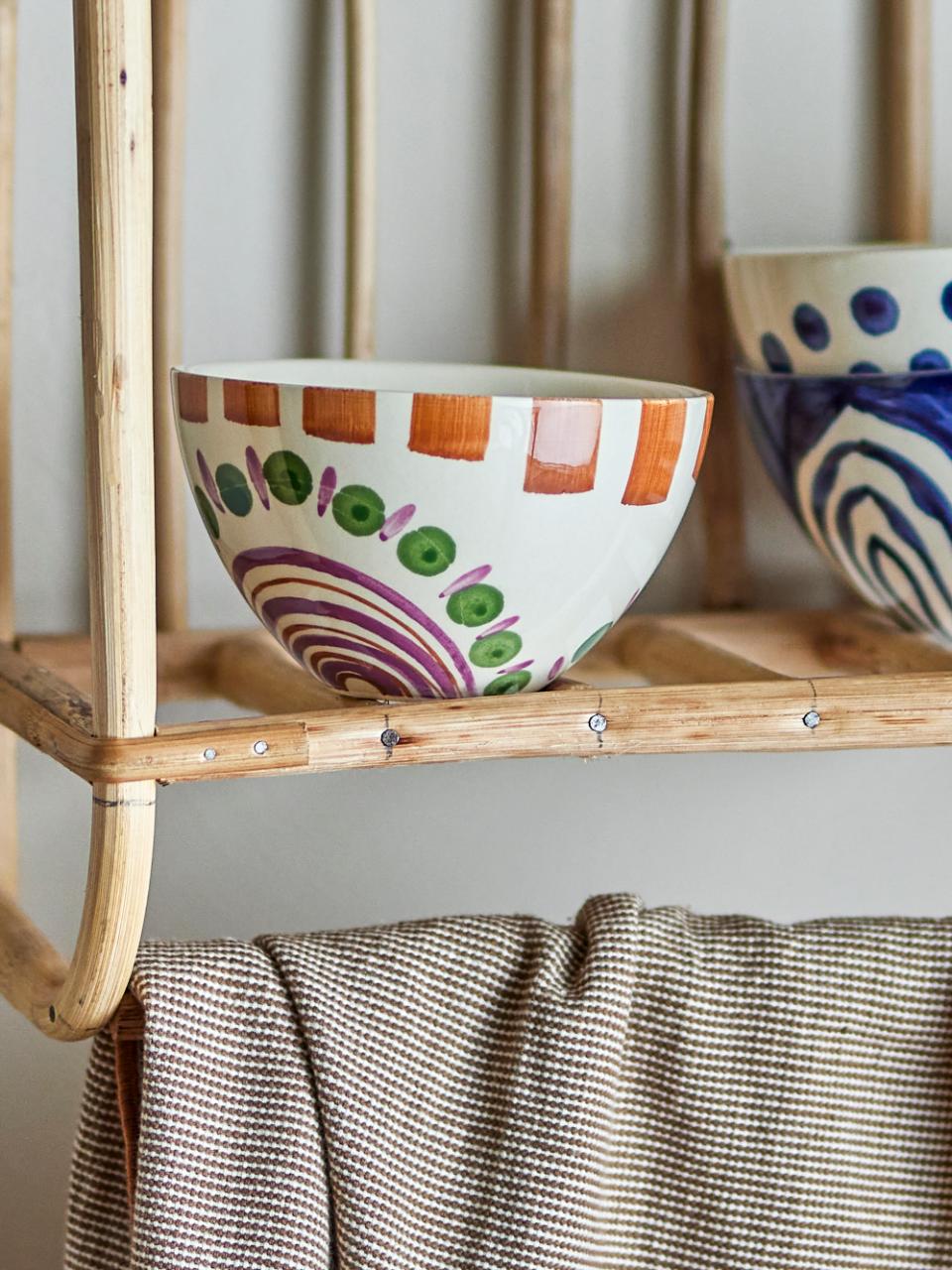 Bloomingville Shama Skål, Grön, Stengods, 6-pack