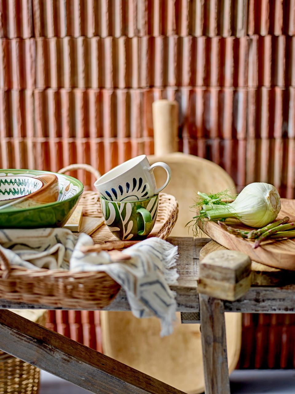 Bloomingville Heikki Mugg, Grön, Stengods, 6-pack