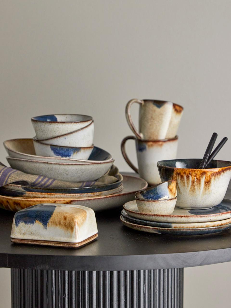 Bloomingville Jules Tallrik, Grå, Stengods, 6-pack