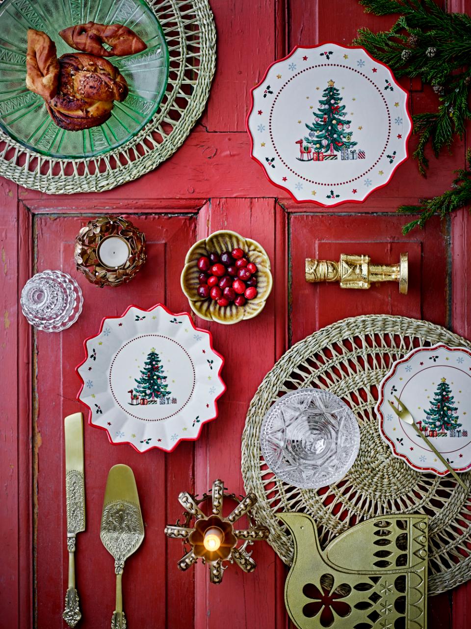 Bloomingville Naive Tallrik, Röd, Keramik, 6-pack