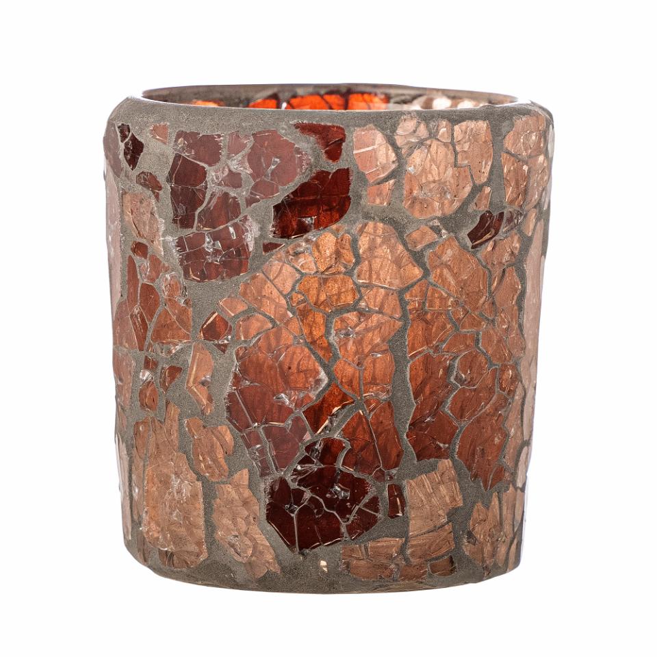 Bloomingville Evalyn Ljushållare, Rosé, Återvunnet Glas, 4-pack