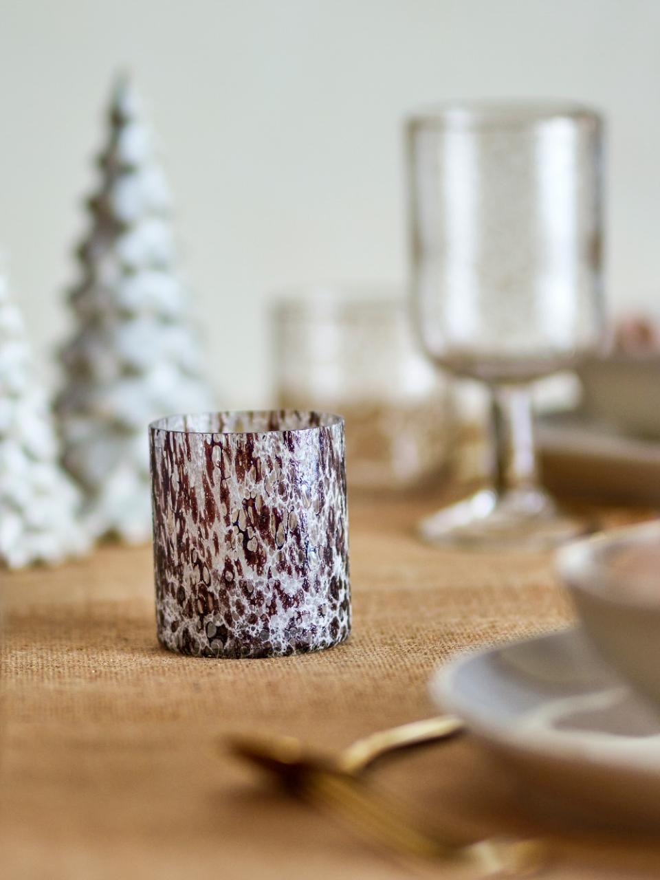 Bloomingville Felicita Ljushållare, Brun, Återvunnet Glas, 4-pack