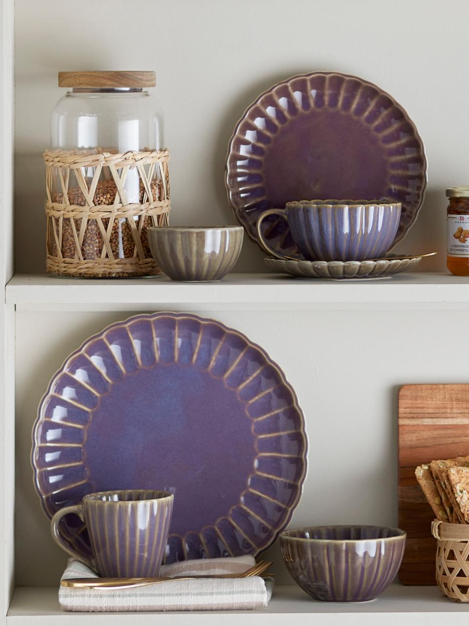 Bloomingville Latina Mugg, Lila, Stengods, 6-pack