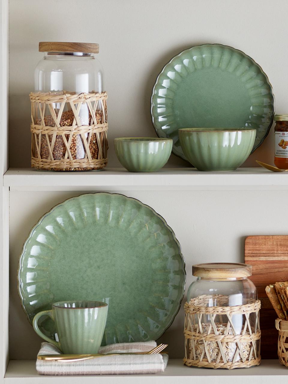 Bloomingville Latina Mugg, Grön, Stengods, 6-pack