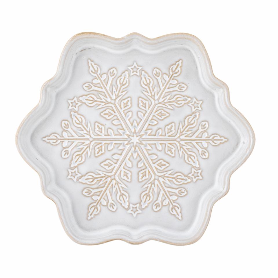 Bloomingville Winter Serveringsfat, Vit, Stengods, 6-pack