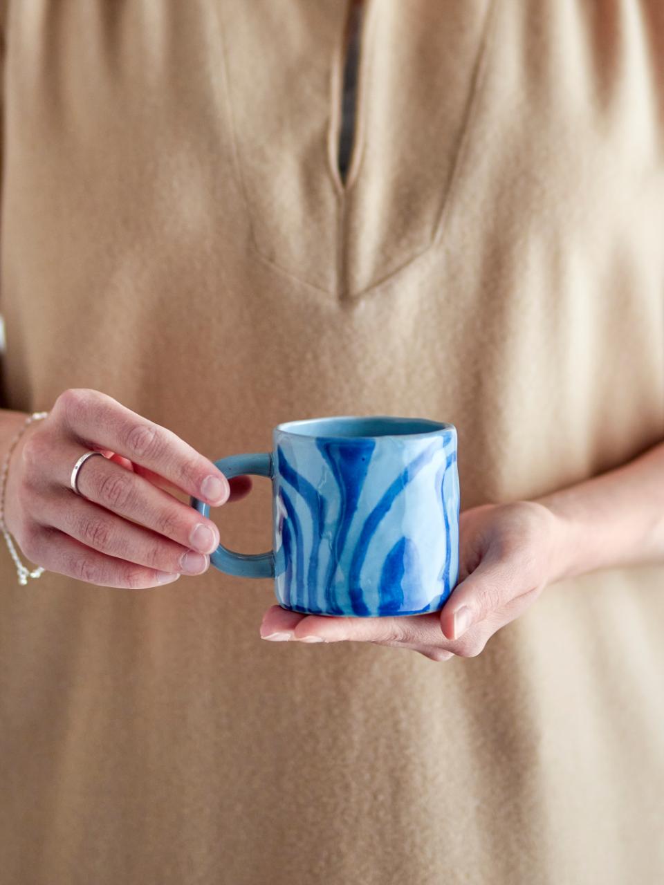 Bloomingville Ninka Mugg, Blå, Stengods, 6-pack