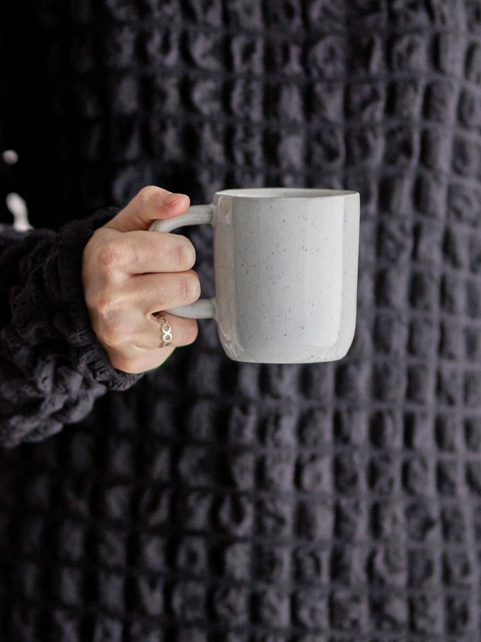 Bloomingville Addison Mugg, Vit, Stengods, 6-pack