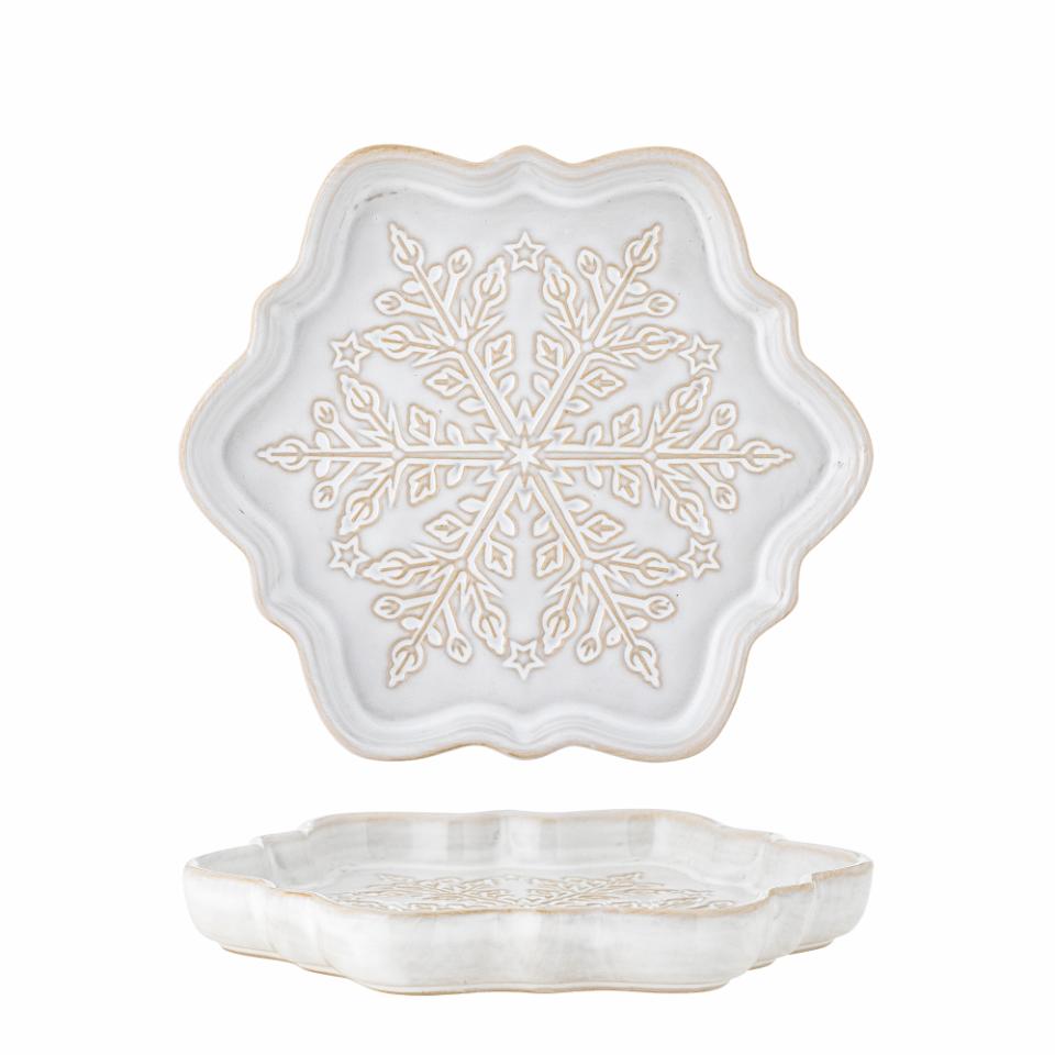 Bloomingville Winter Serveringsfat, Vit, Stengods, 6-pack