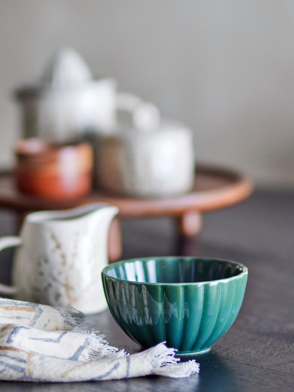 Bloomingville Latina Skål, Grön, Stengods, 6-pack