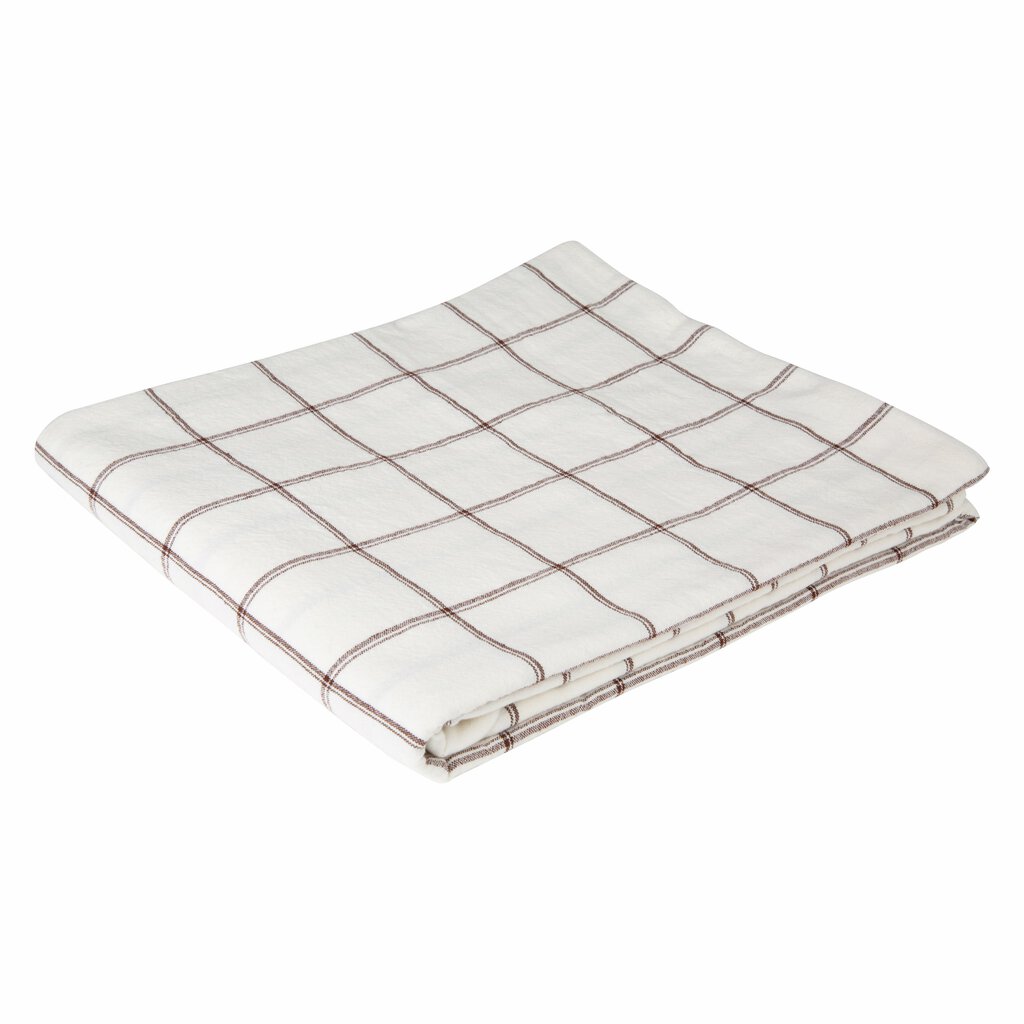 Holmen Tina - Duk Vit, Brun 140x220 Bomull