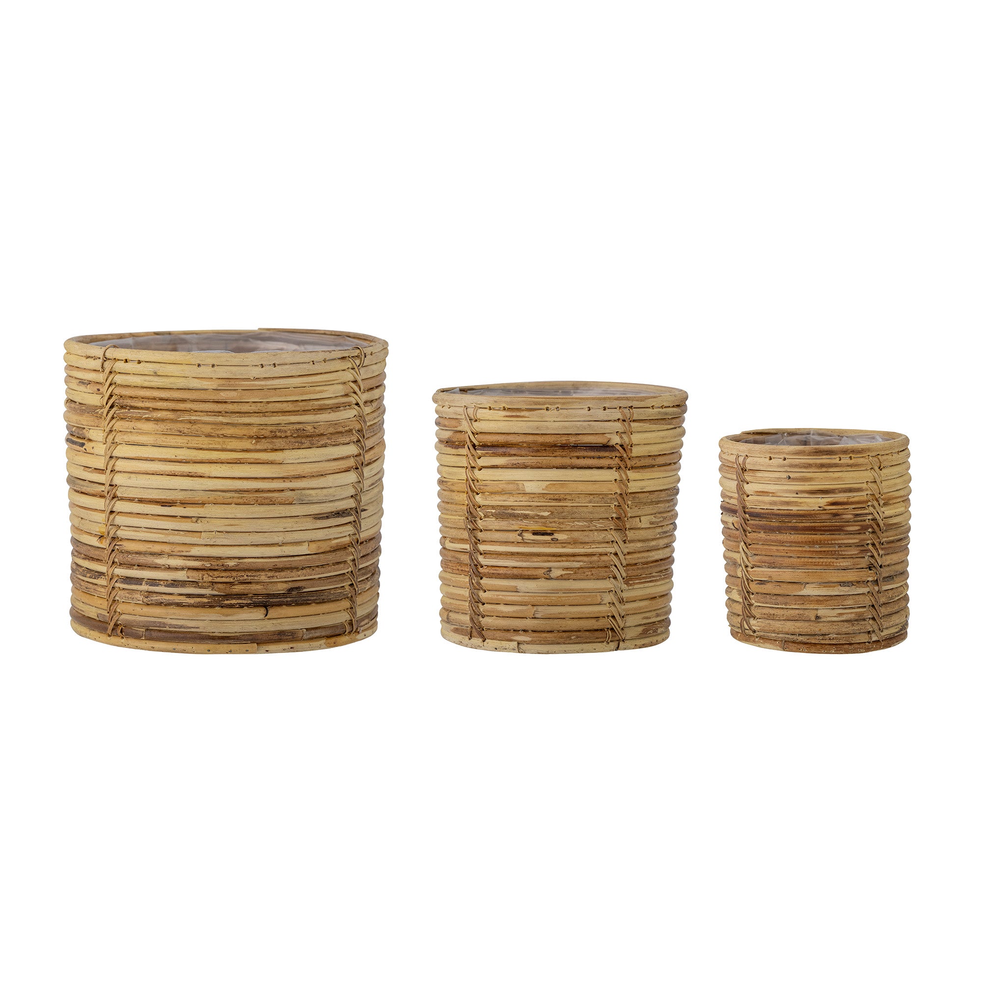 Bloomingville LINOA Korg, Natur, Rattan, set om 3