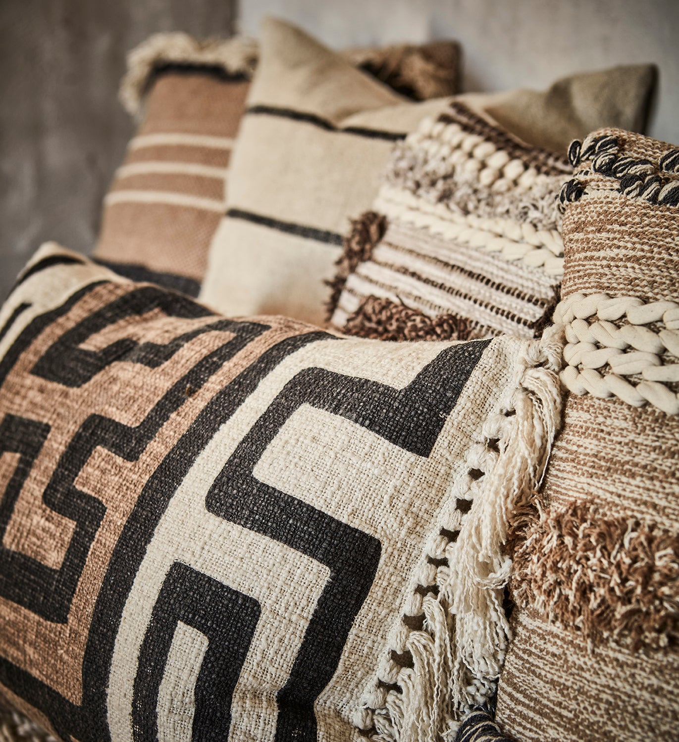 Affari Of Sweden FERNANDO Kuddfodral, Natur/svart/rost 4 pack