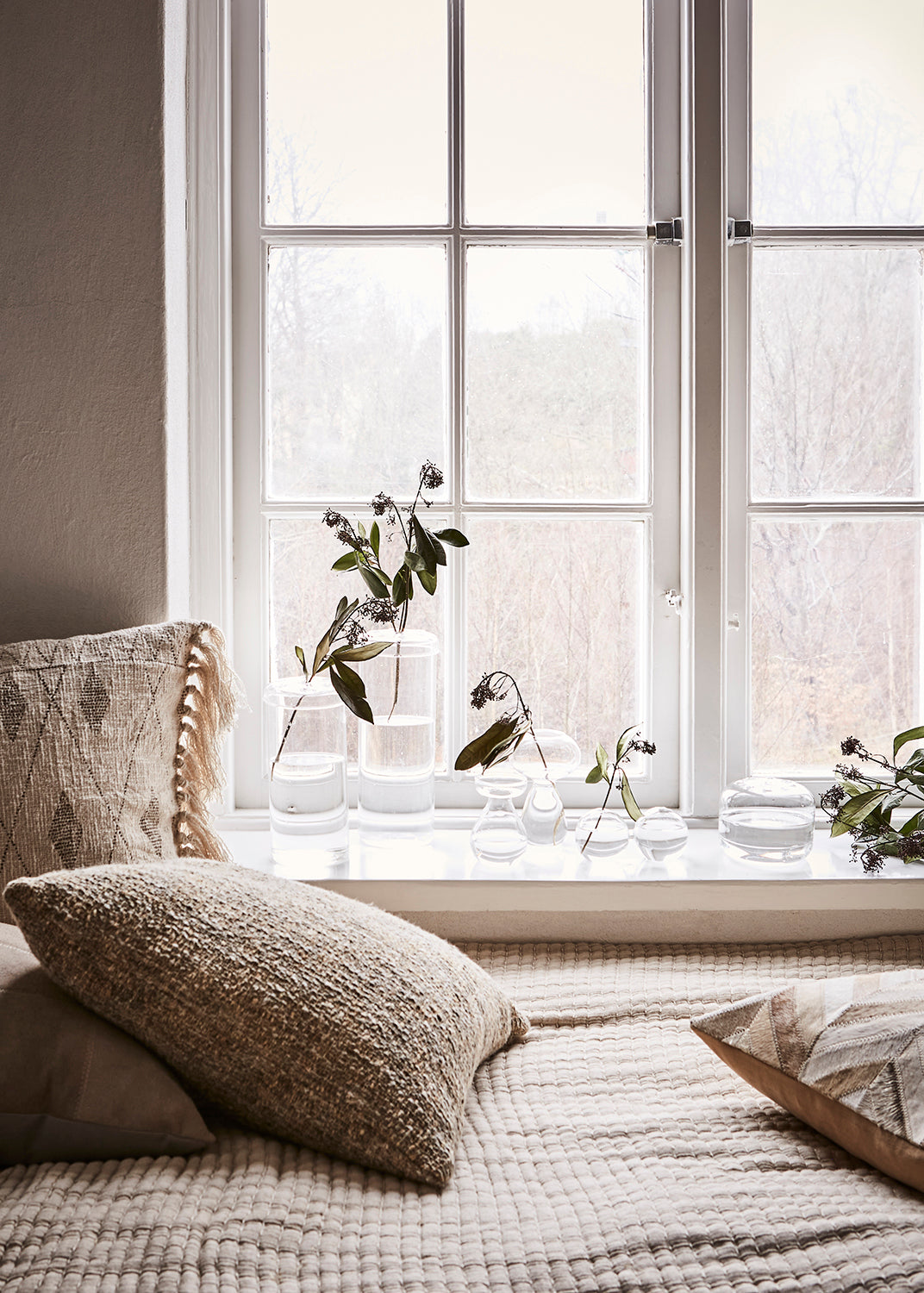 Affari Of Sweden NINA Kuddfodral, Beige/grå 5 pack