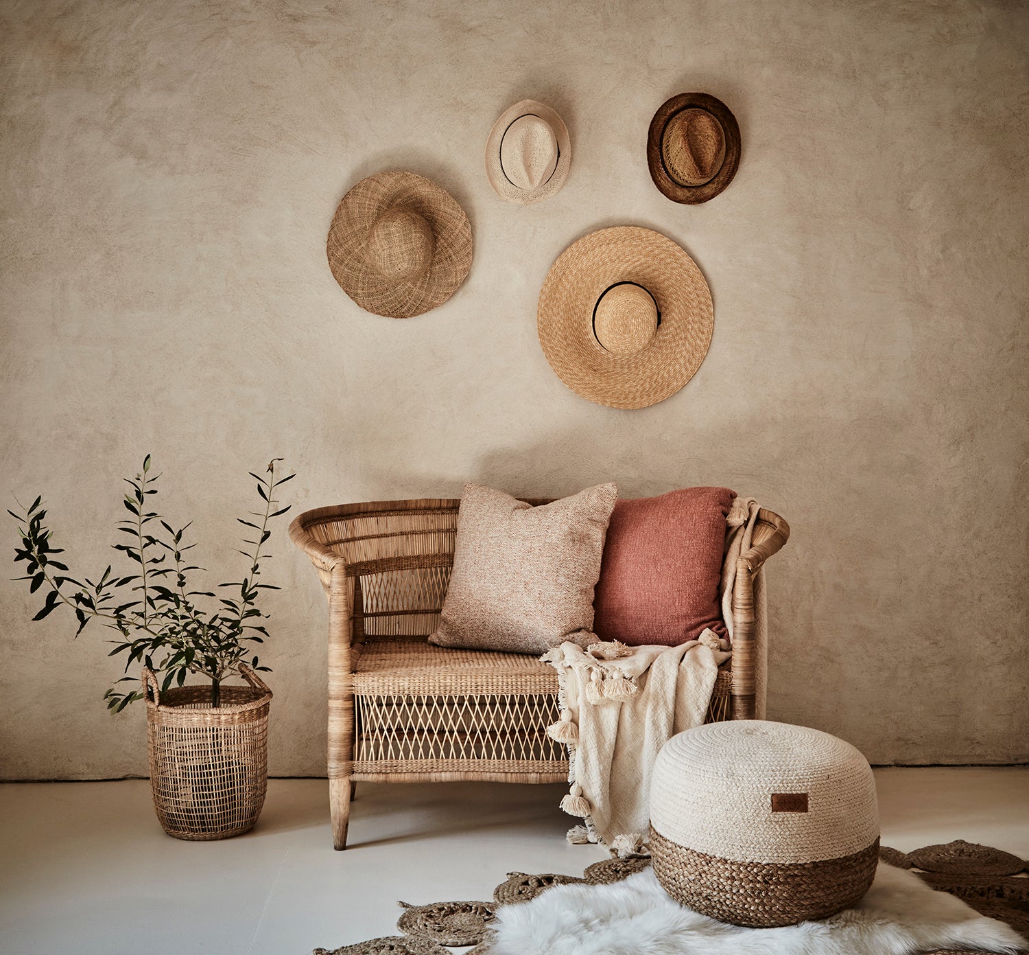 Affari Of Sweden NINA Kuddfodral, Beige/korall 5 pack