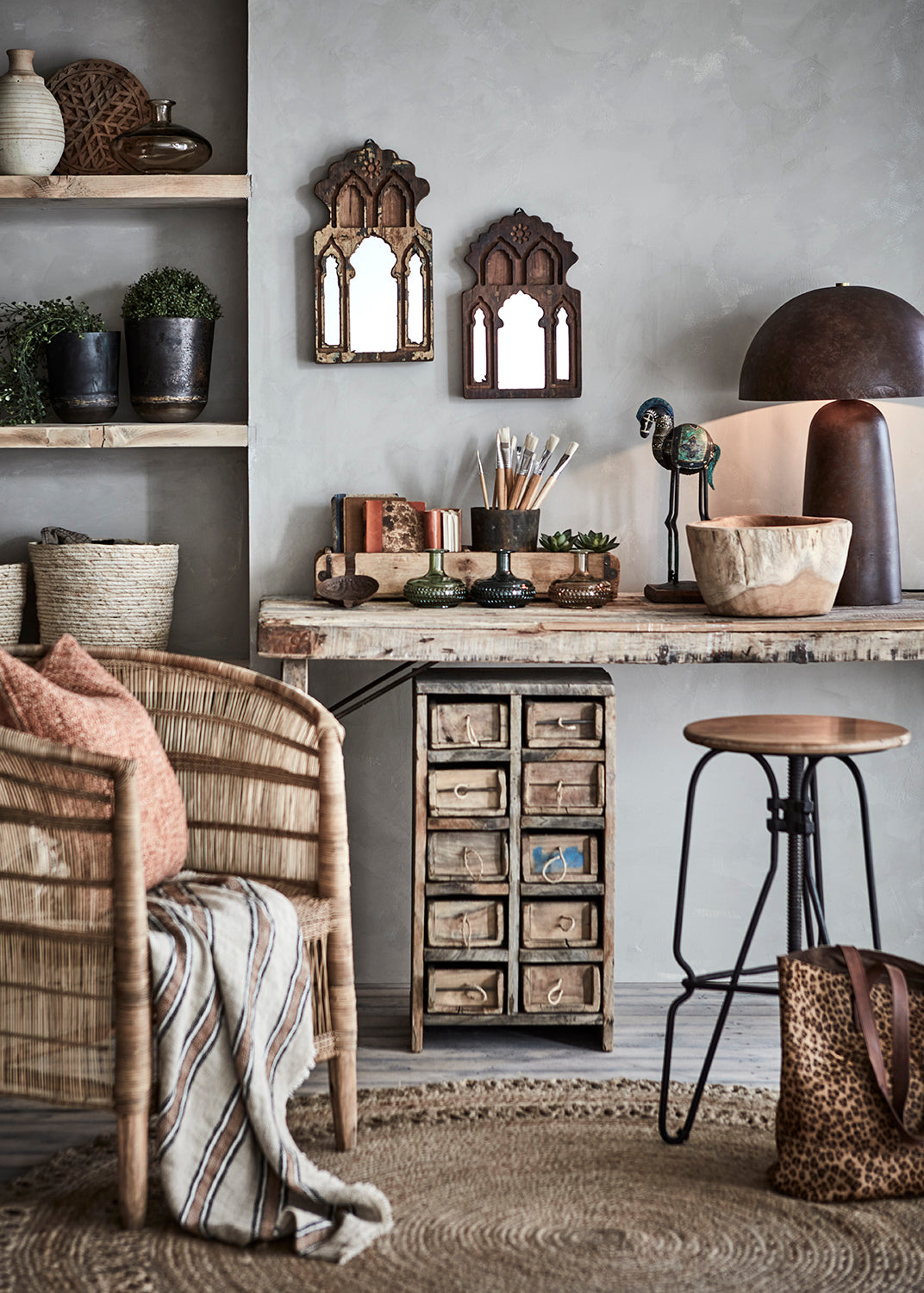 Affari Of Sweden FUNGI Bordslampa L, Brun