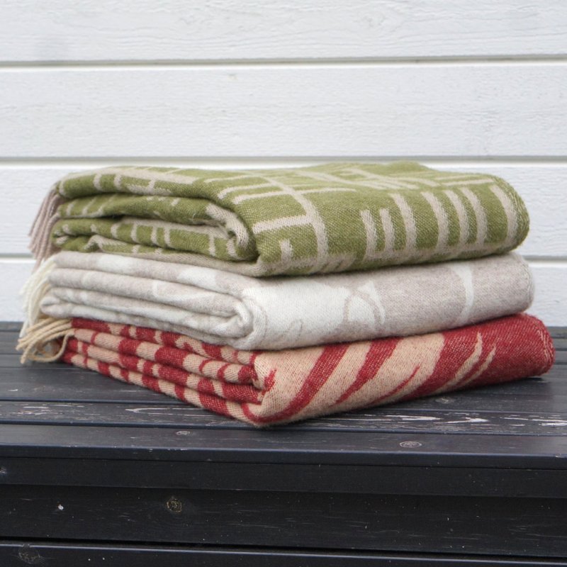 Almedahls Skogen, pläd, beige offwhite