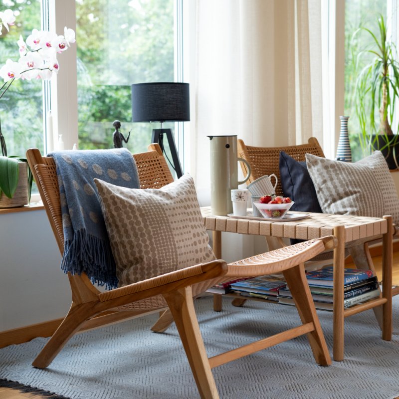 Almedahls Pricktyg, pläd, blå beige