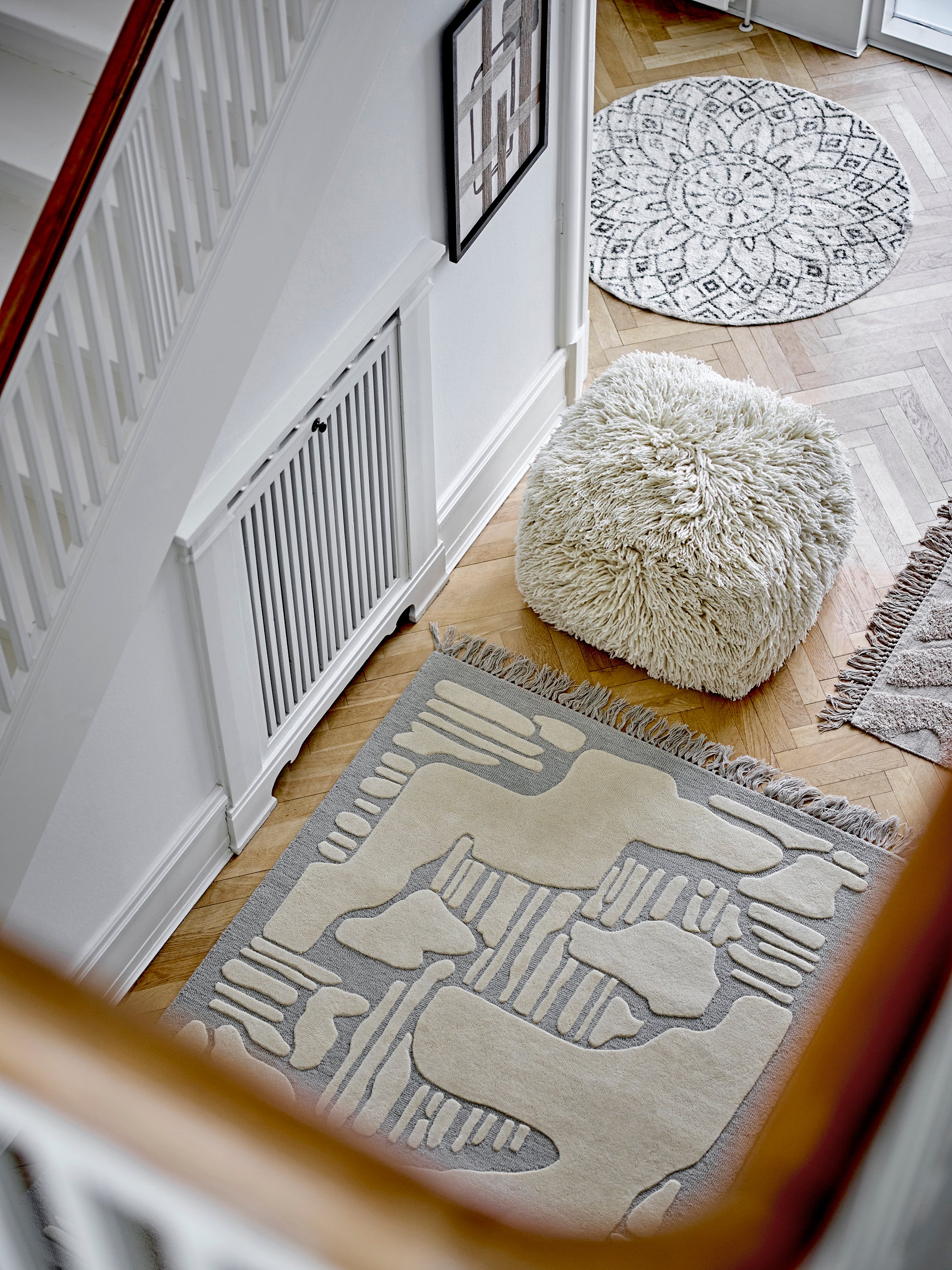 Bloomingville NAPOLI Matta, Grå, Ull