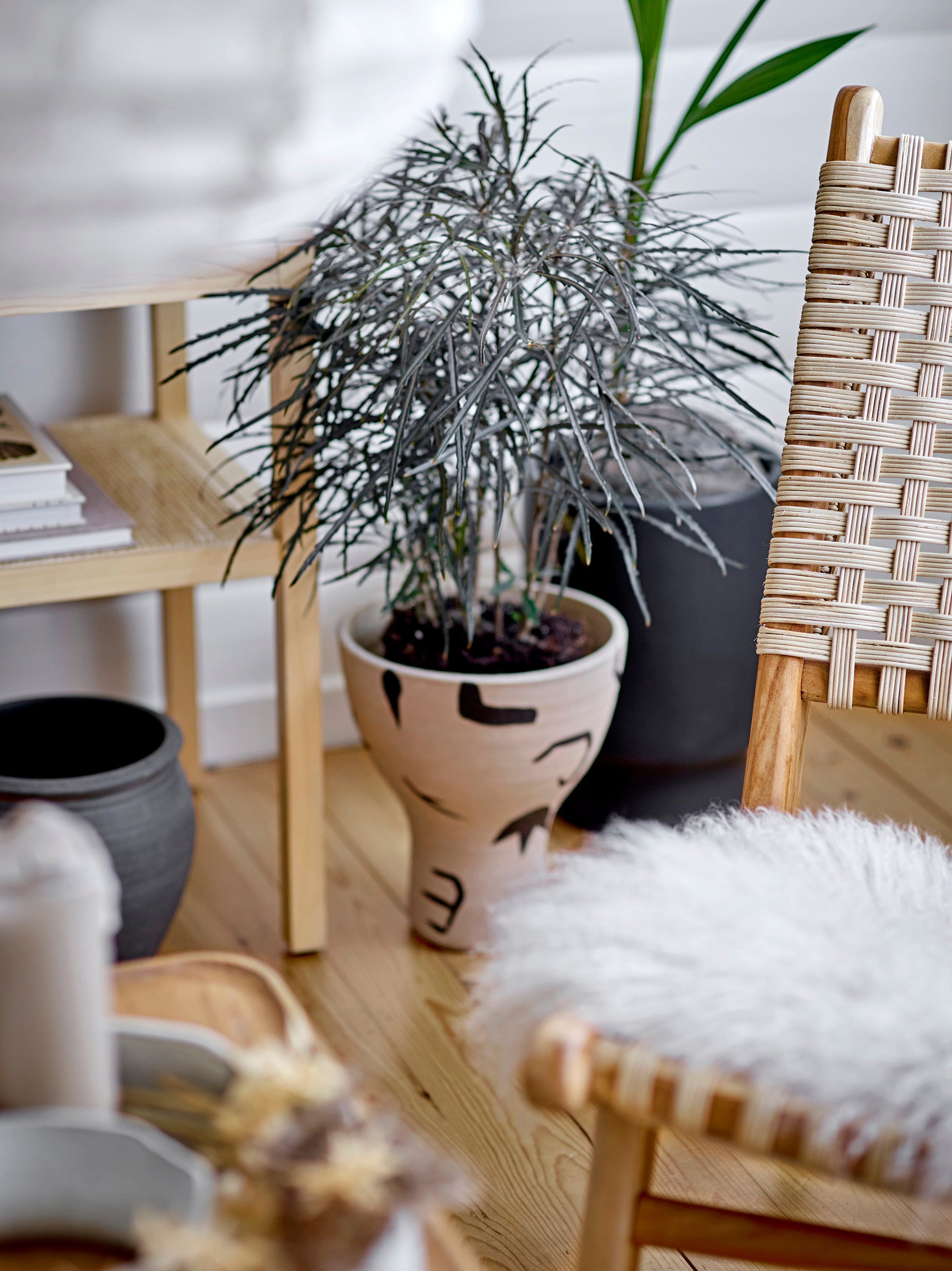 Bloomingville MAC Kruka, Svart, Stengods