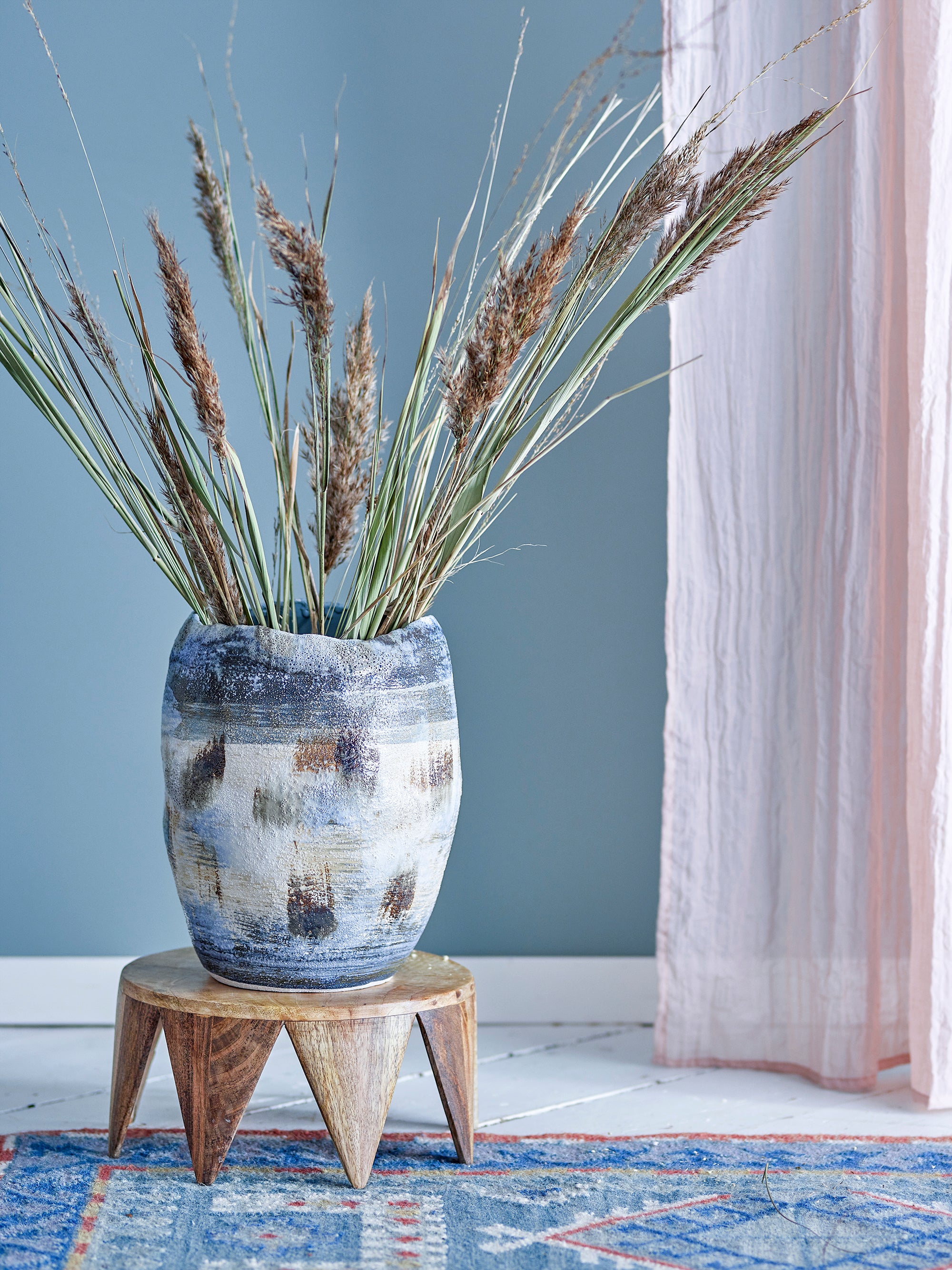 Bloomingville NIENNA Vas, Blå, Stengods