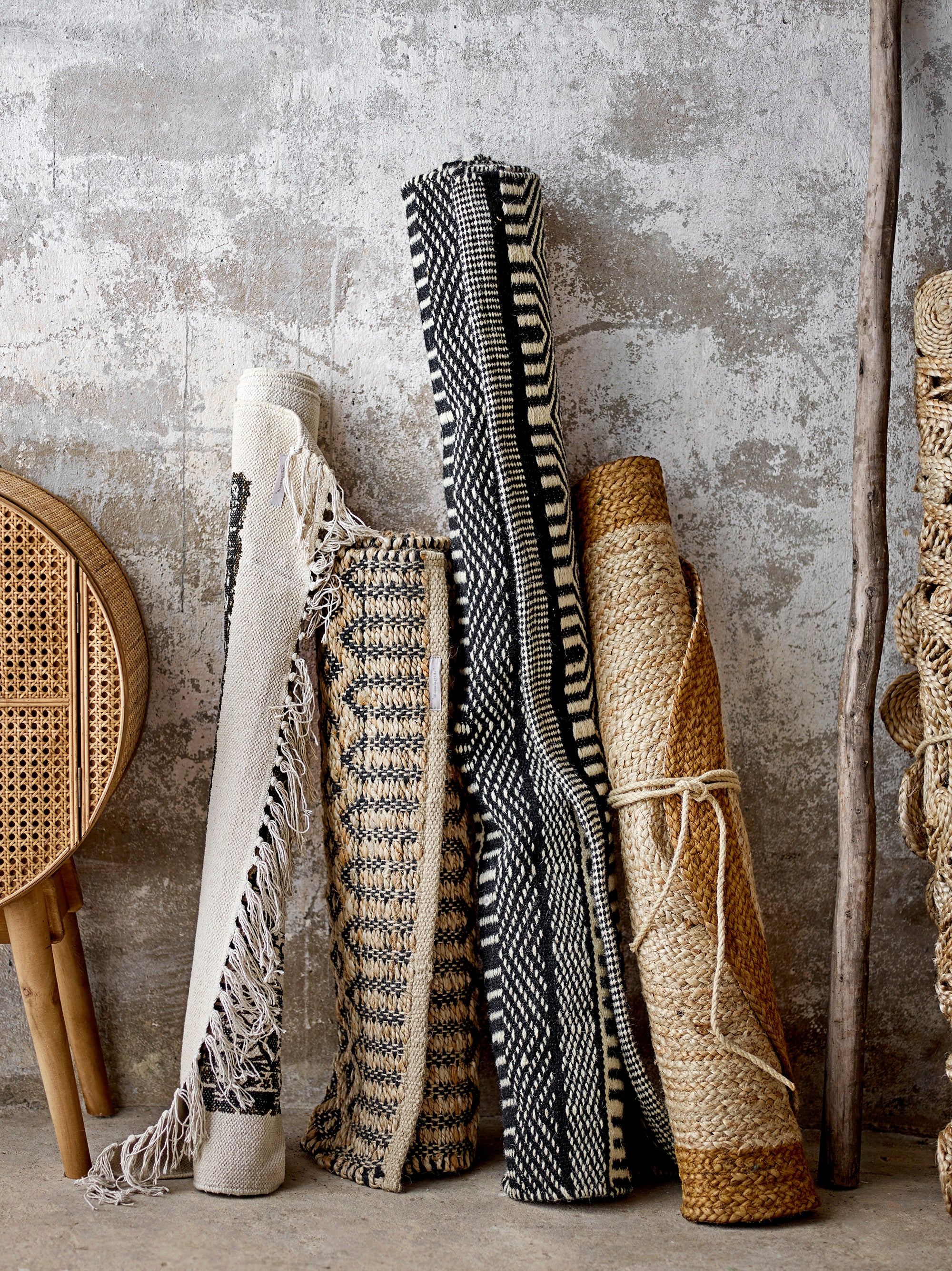 Bloomingville JOOB Matta, Svart, Ull