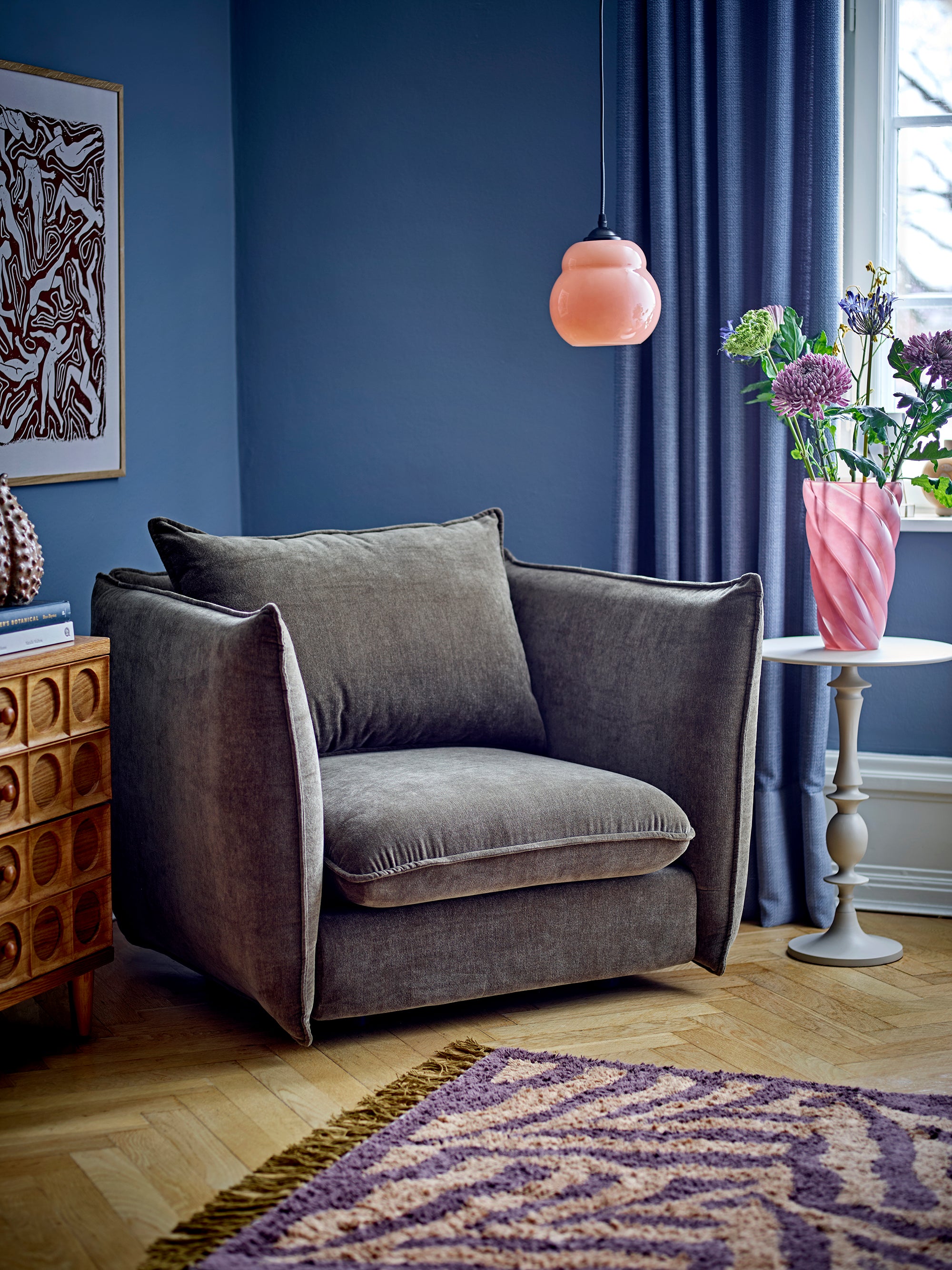 Bloomingville IZZA Matta, Lila, Bomull