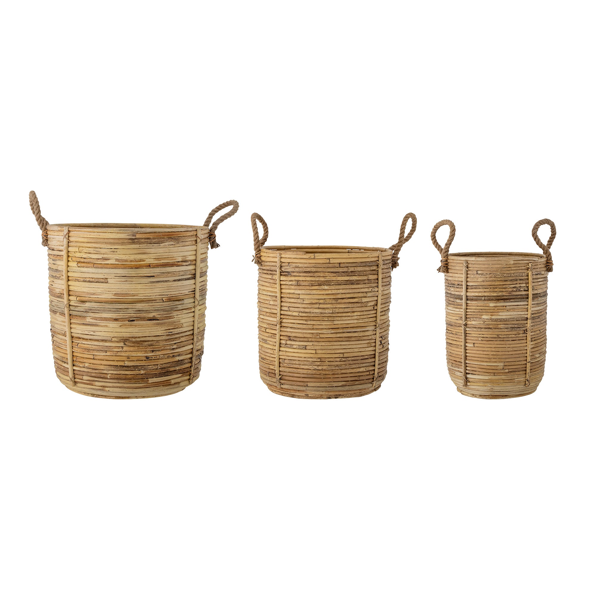 Bloomingville TESSER Korg, Natur, Rattan, set om 3