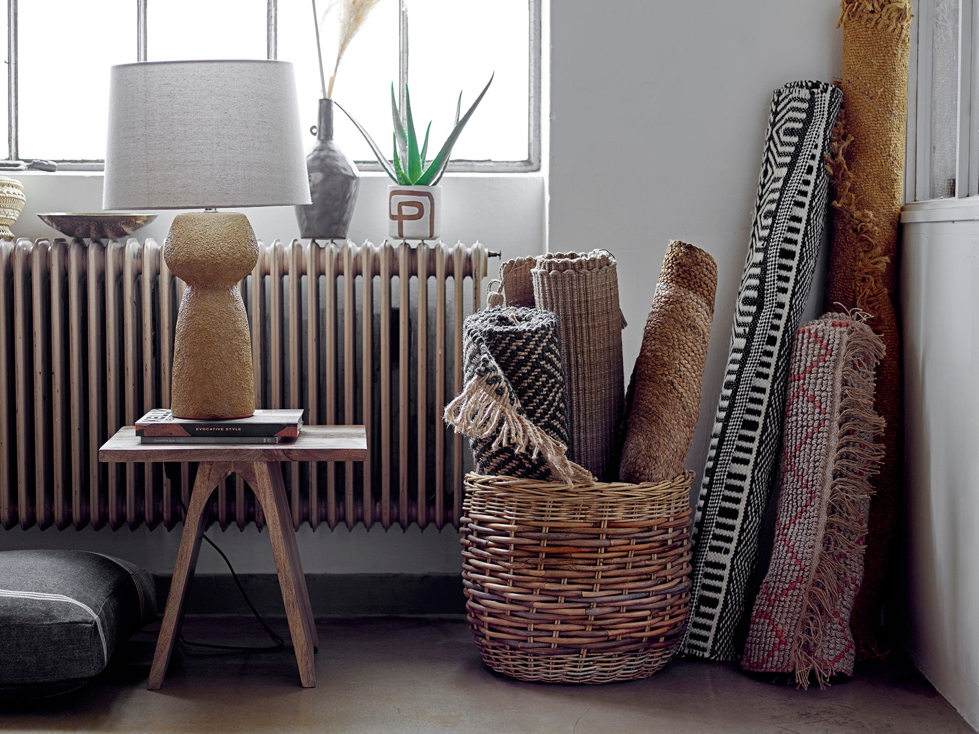 Bloomingville JOOB Matta, Svart, Ull