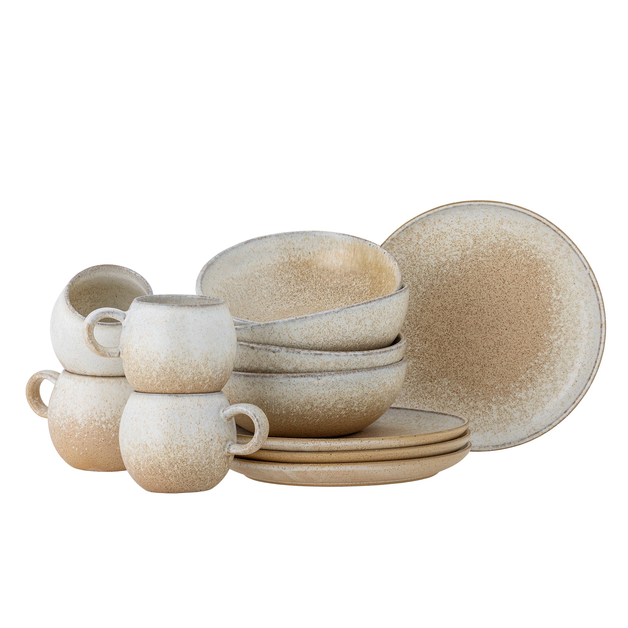 Bloomingville PAULA Frukostset, Natur, Stengods