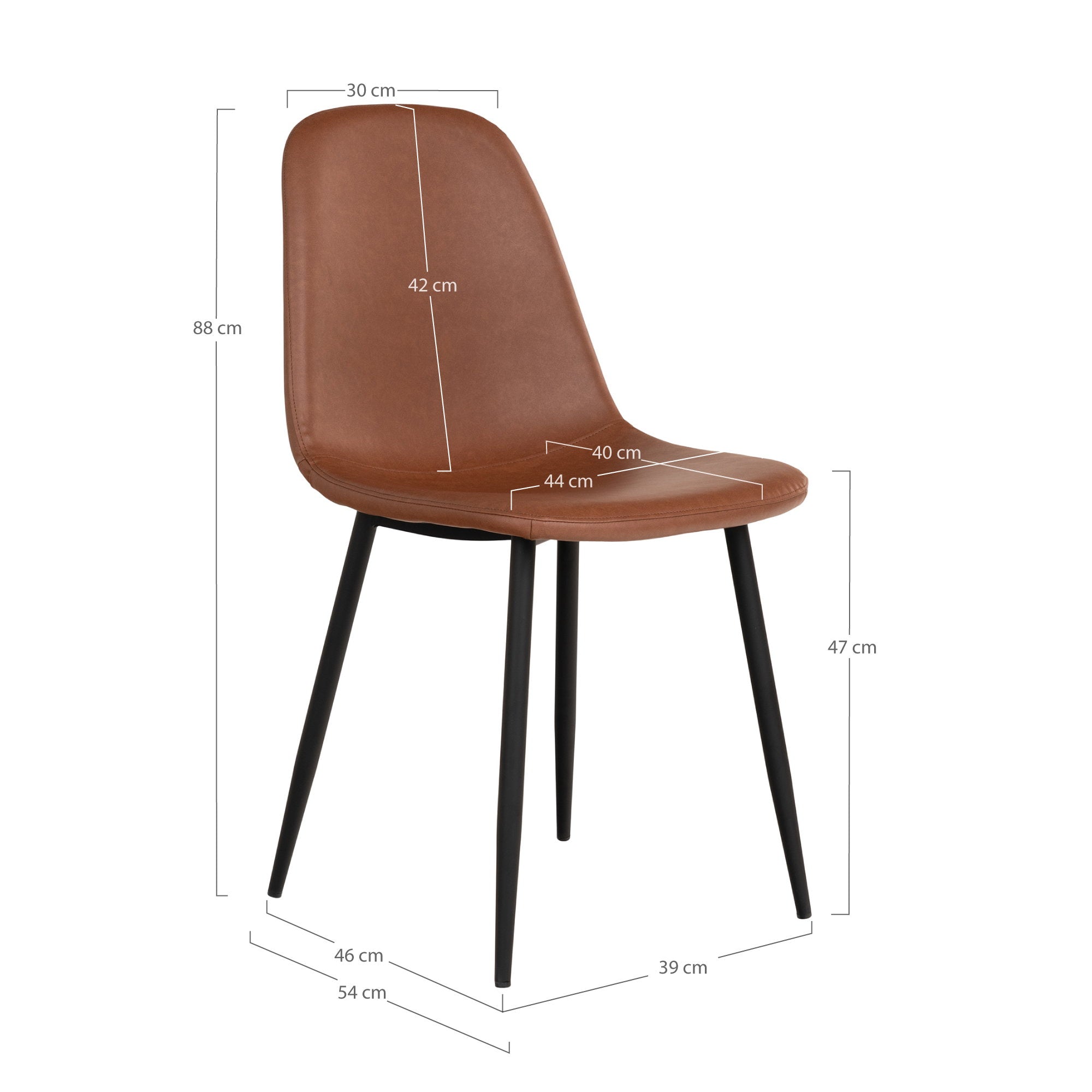 House Nordic Stockholm Matstol 2 pack Brun
