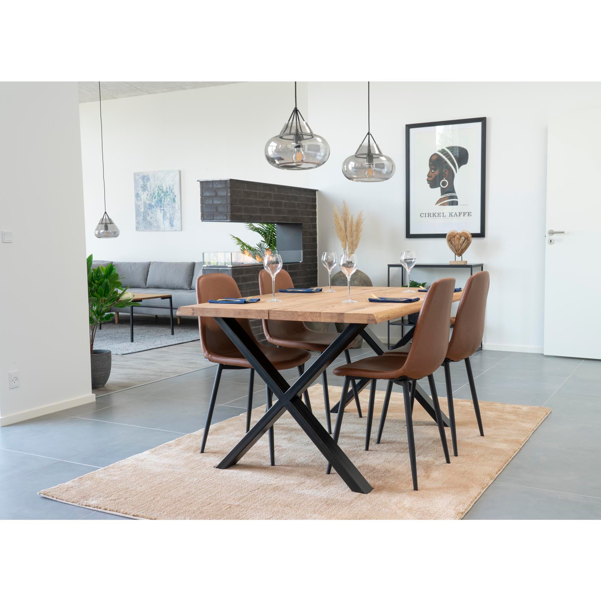 House Nordic Stockholm Matstol 2 pack Brun