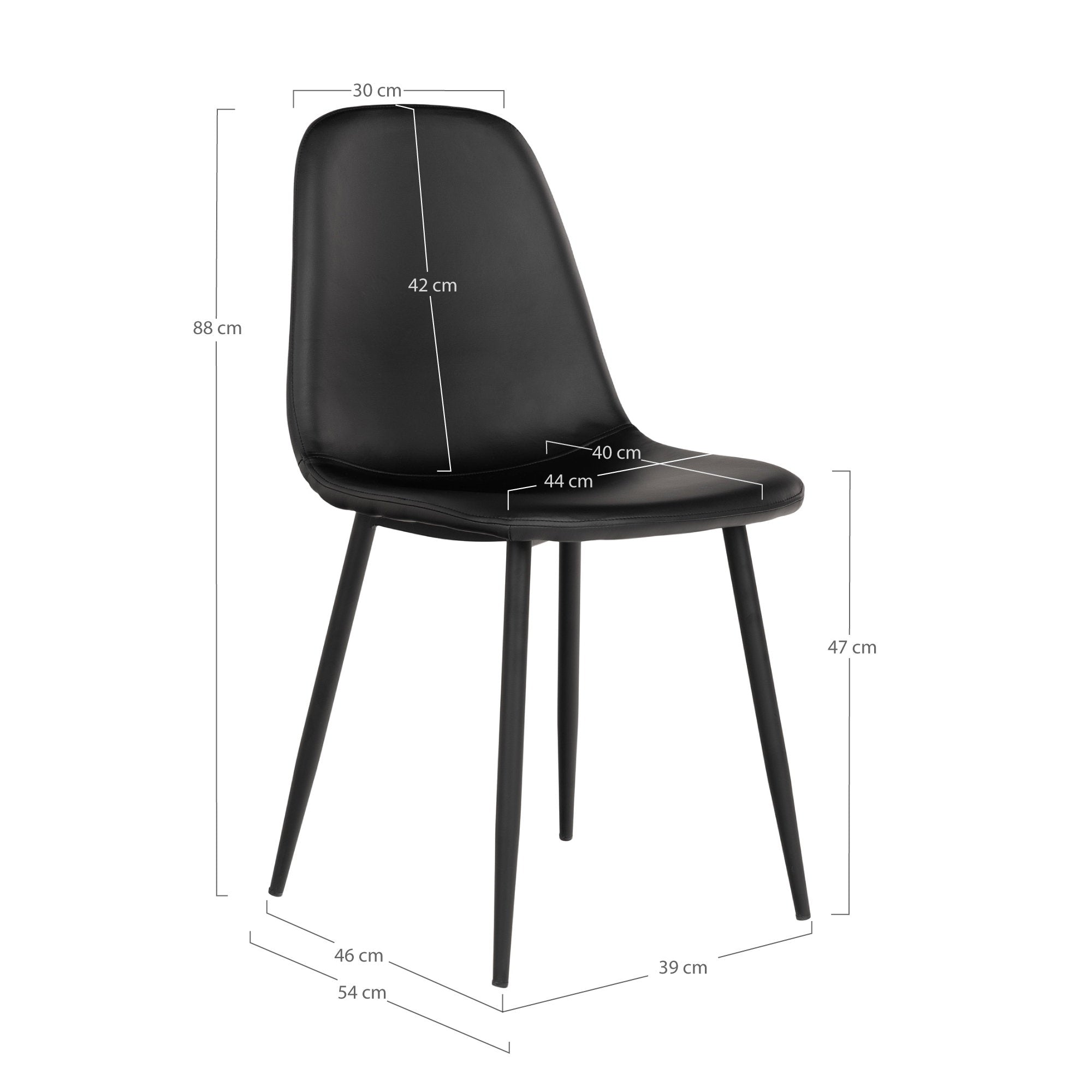 House Nordic Stockholm Matstol 2 pack Svart