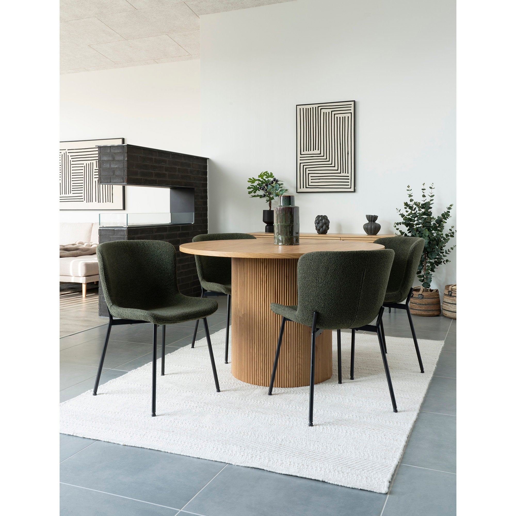 House Nordic Maceda Matstol 2 pack Mörkgrön