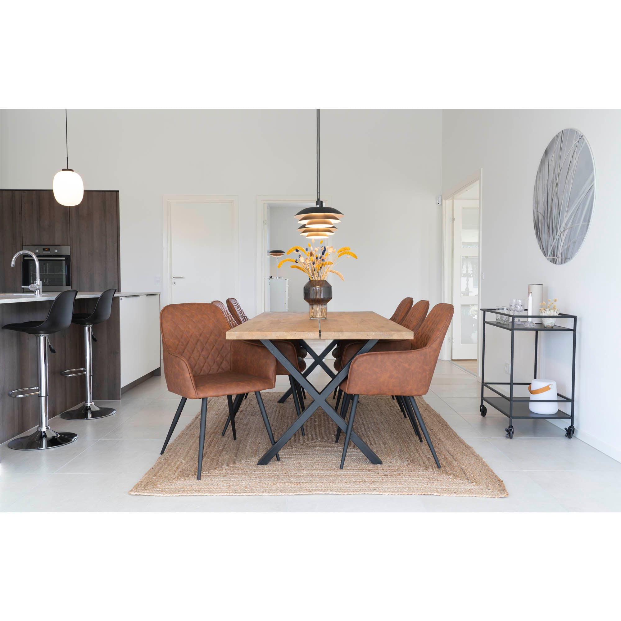 House Nordic Harbo Matstol 2 pack Brun