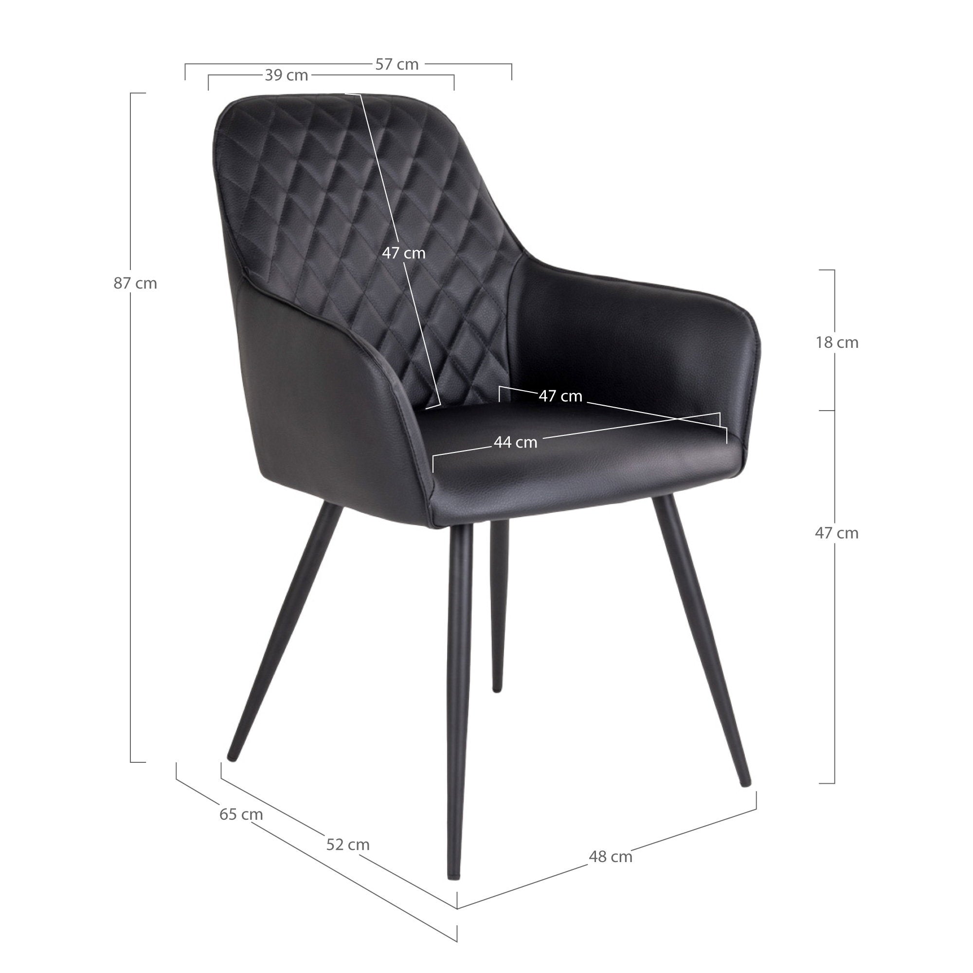 House Nordic Harbo Matstol 2 pack Svart