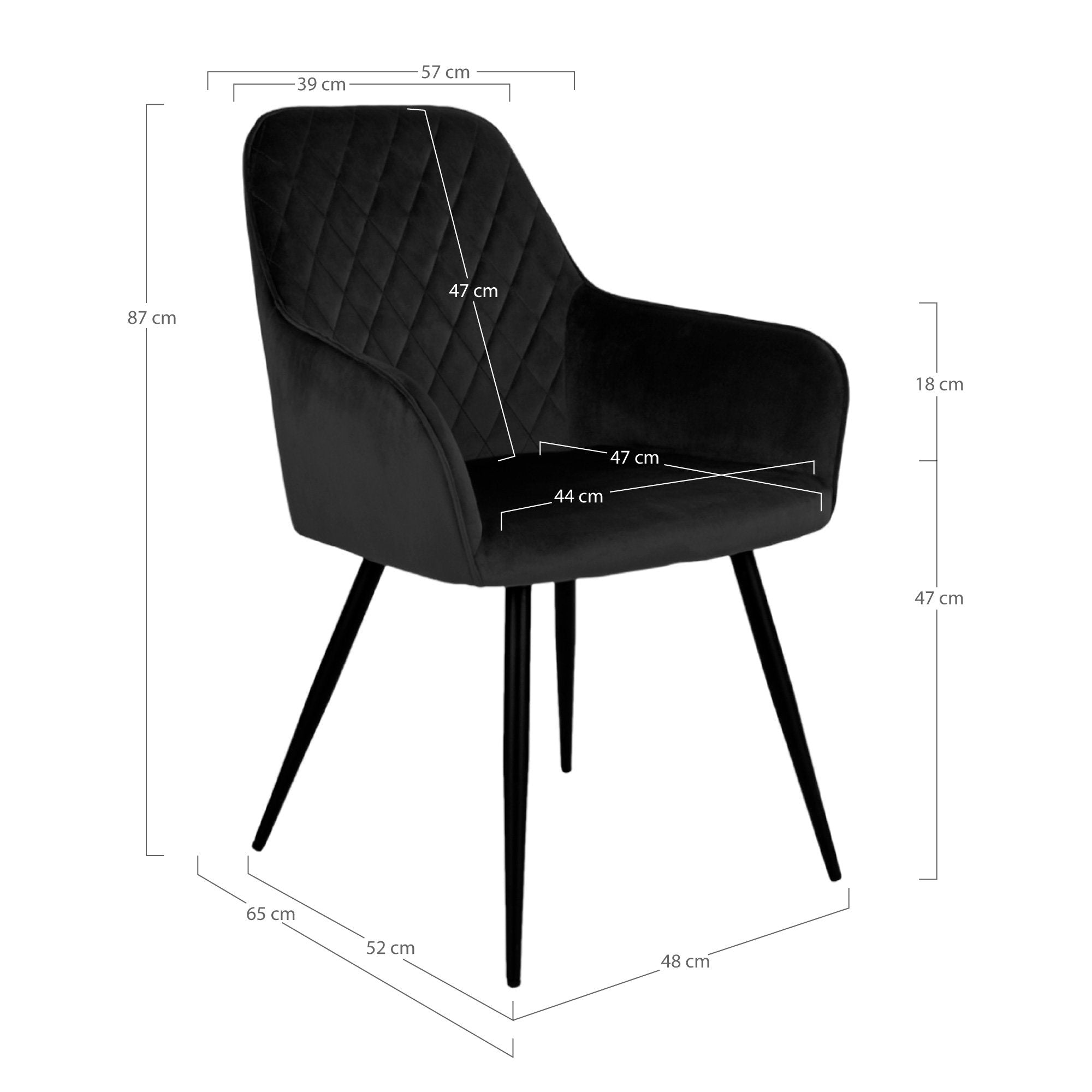 House Nordic Harbo Matstol 2 pack Svart