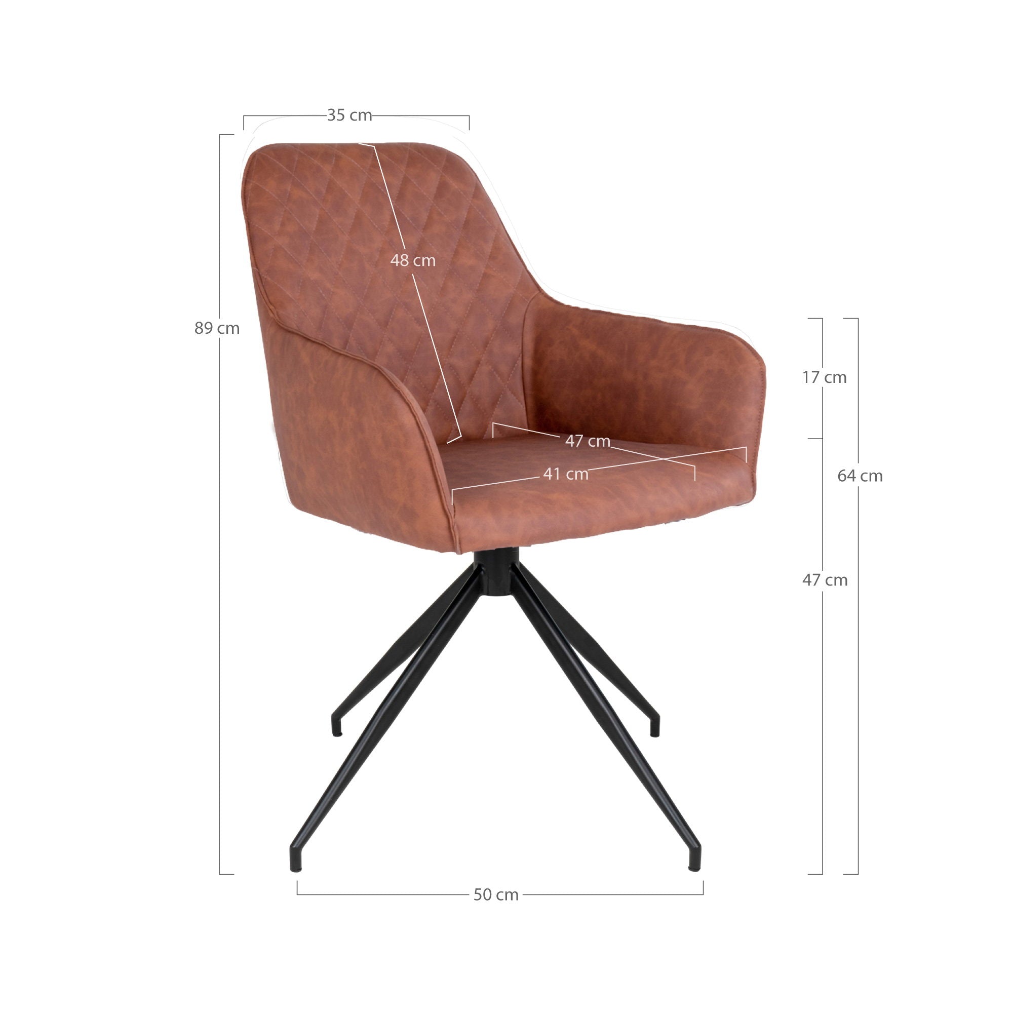 House Nordic Harbo Matstol with swivel Brun