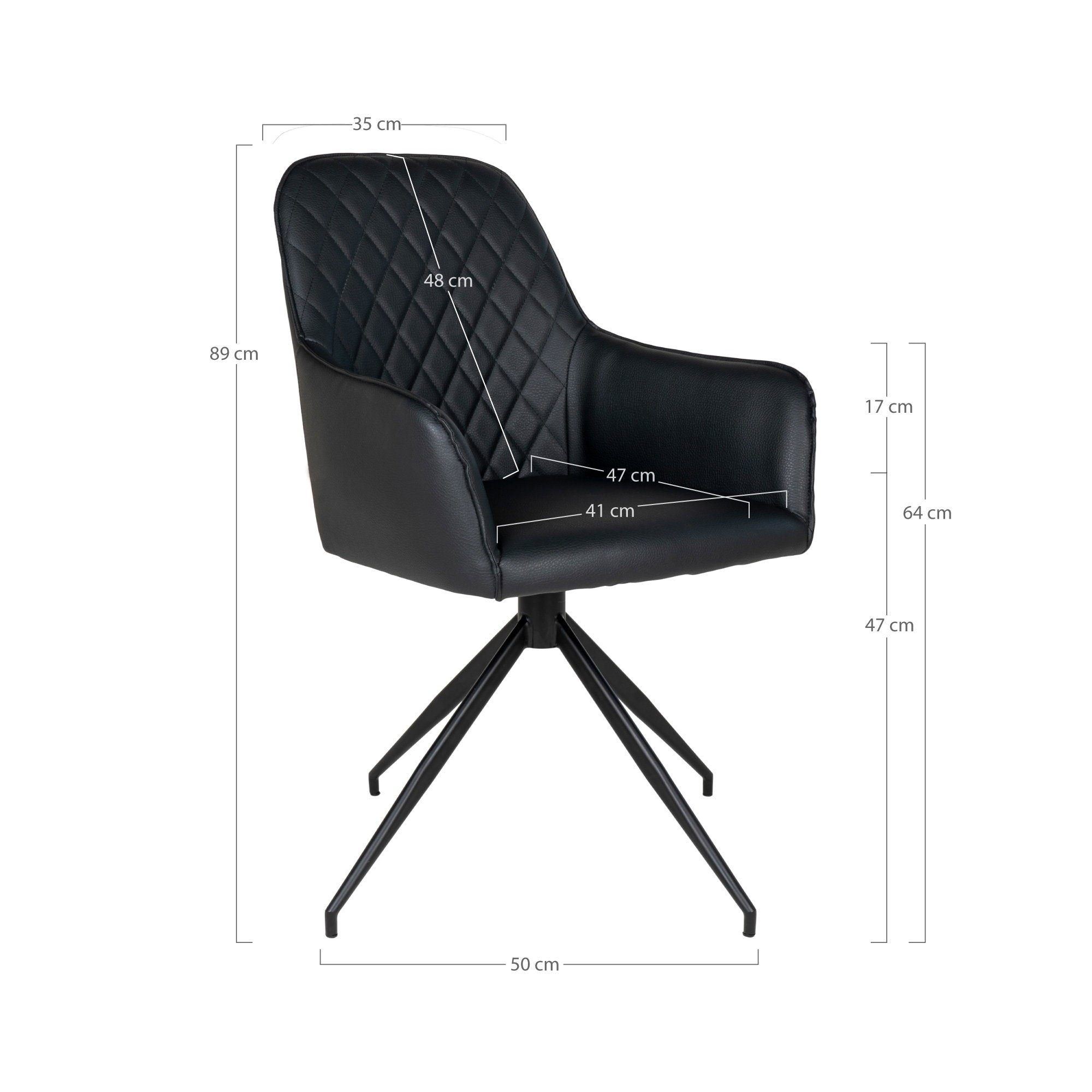 House Nordic Harbo Matstol with swivel Svart