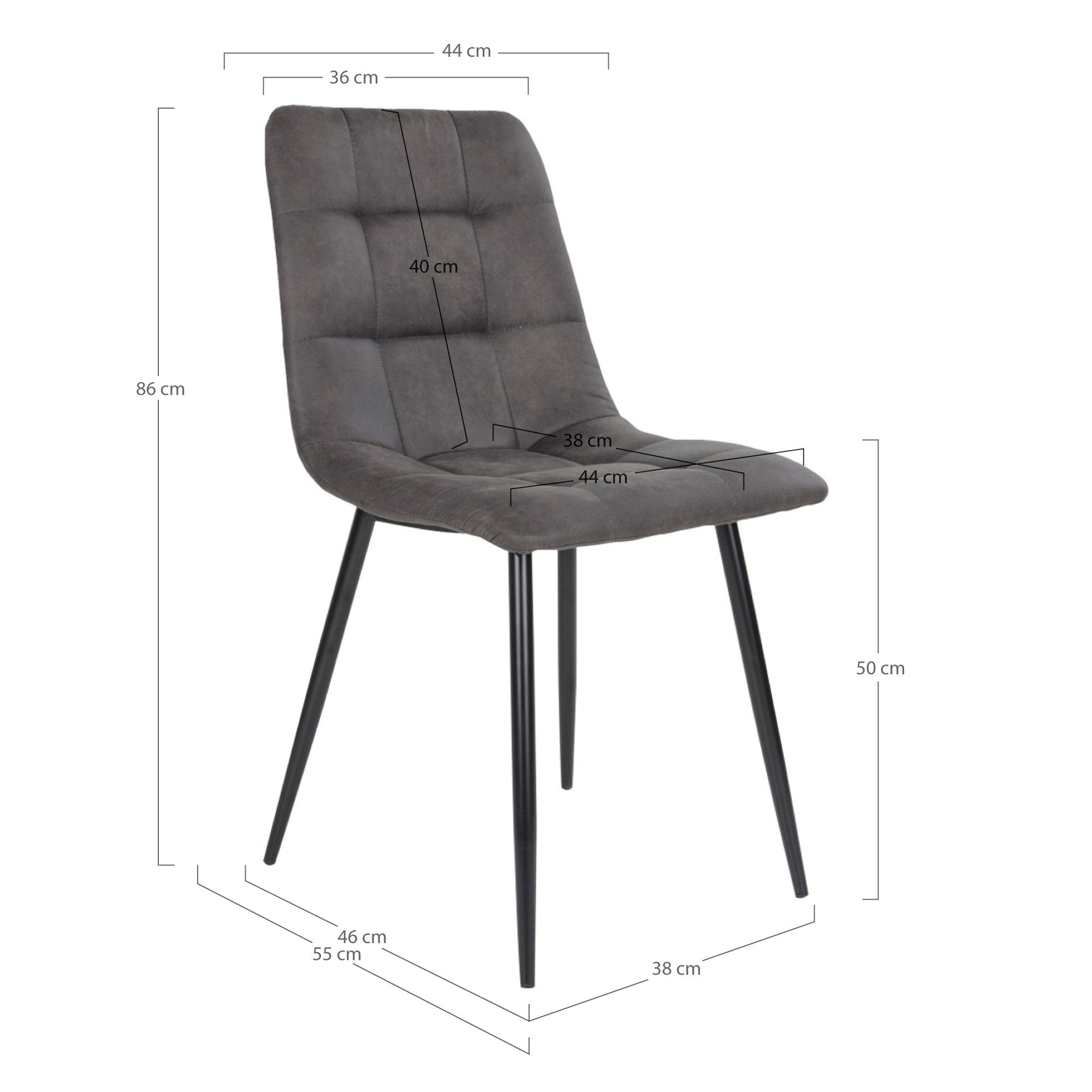 House Nordic Middelfart Matstol 2 pack Grå