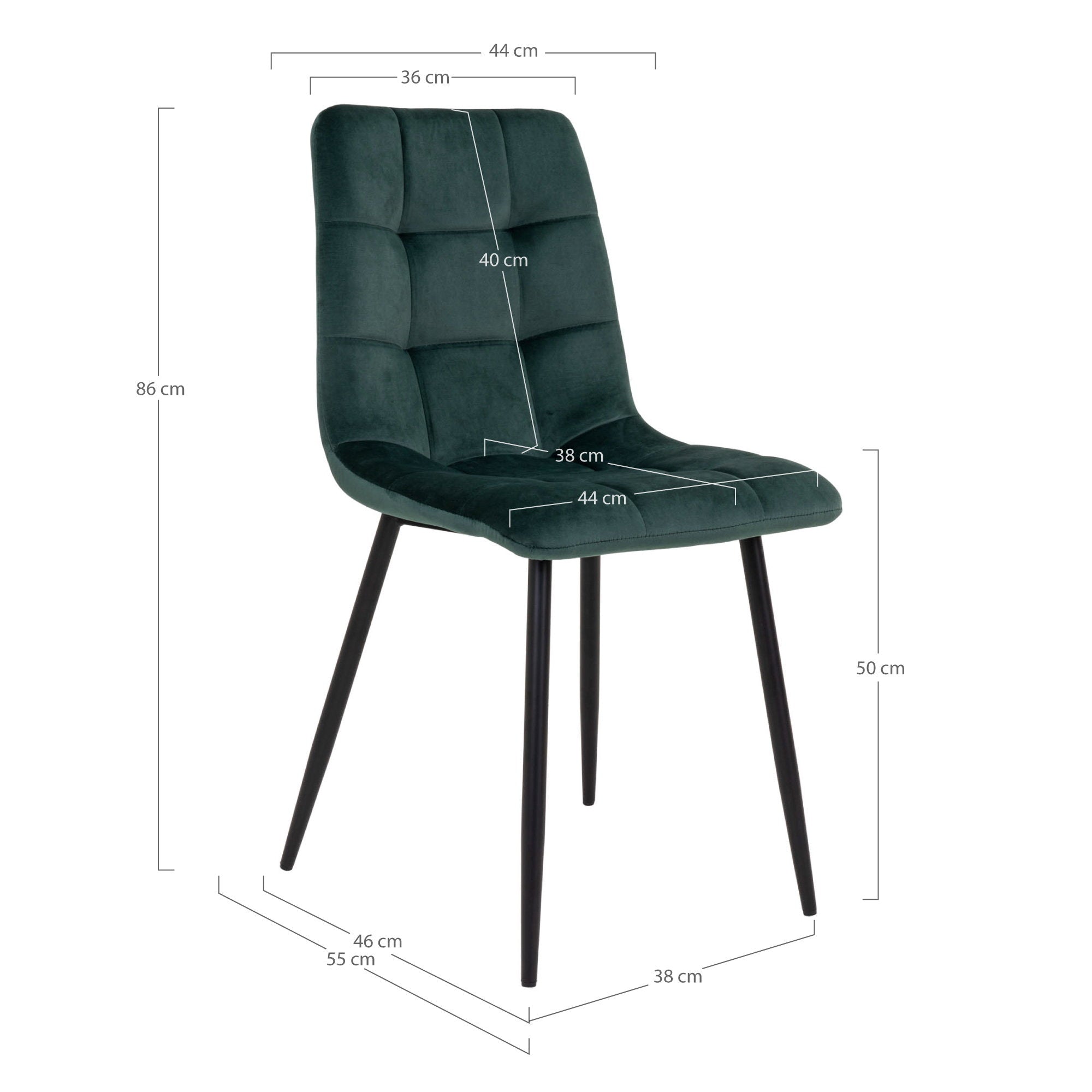 House Nordic Middelfart Matstol 2 pack Mörkgrön