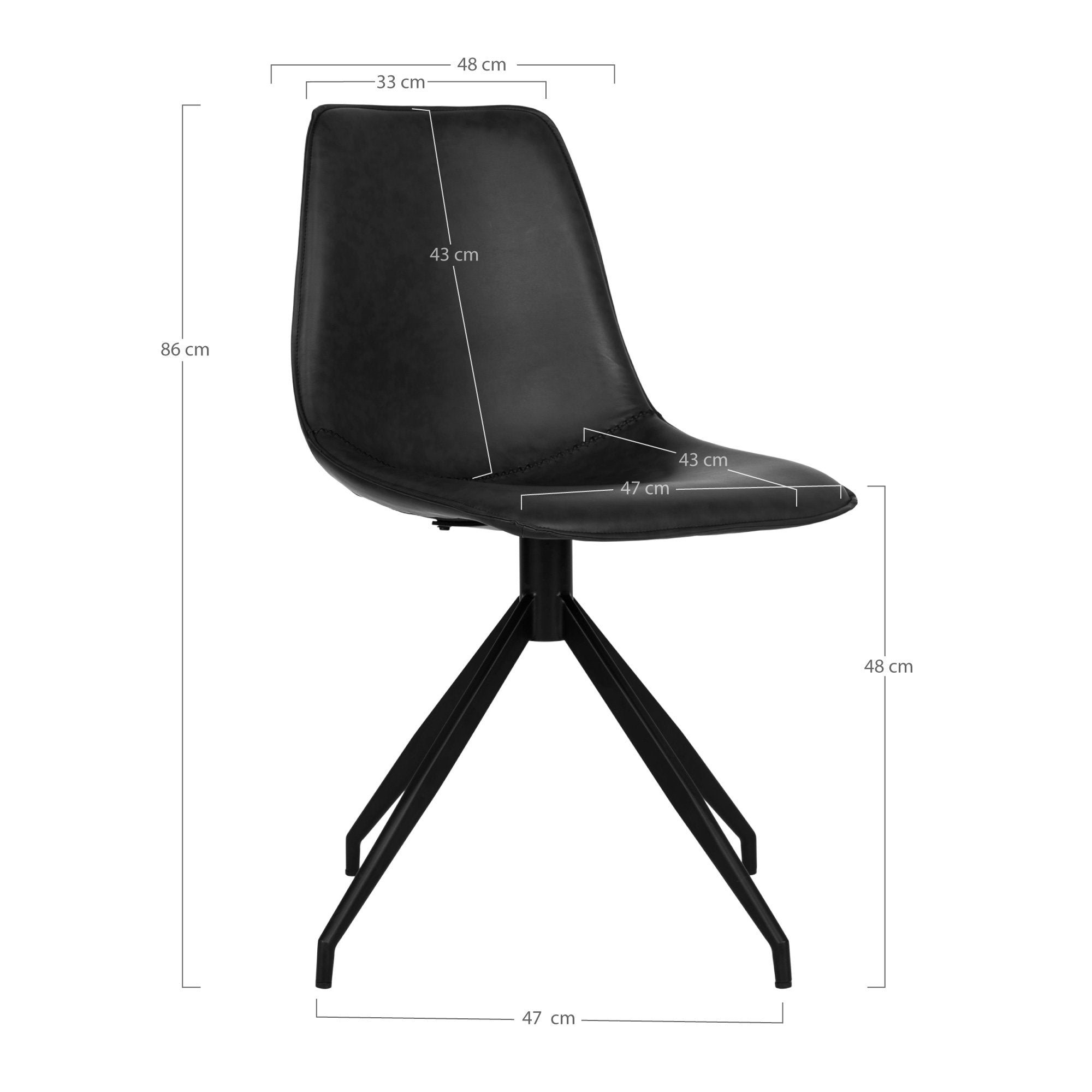 House Nordic Monaco Matstol 2 pack Svart