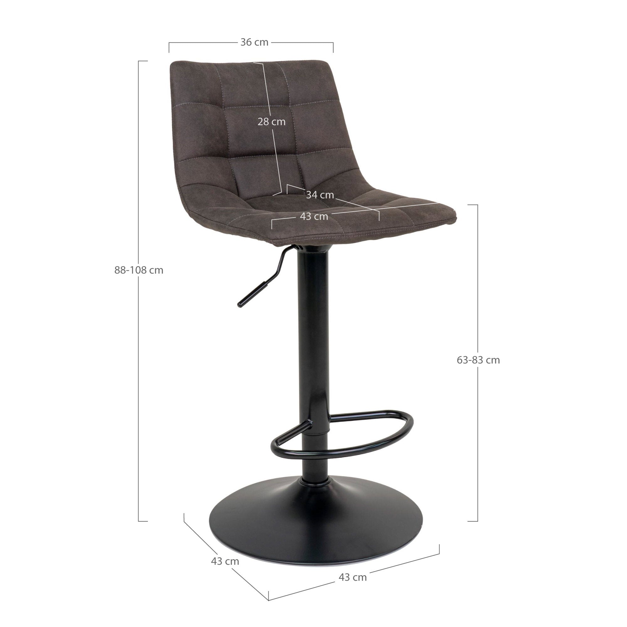 House Nordic Middelfart Barstol 2 pack Grå