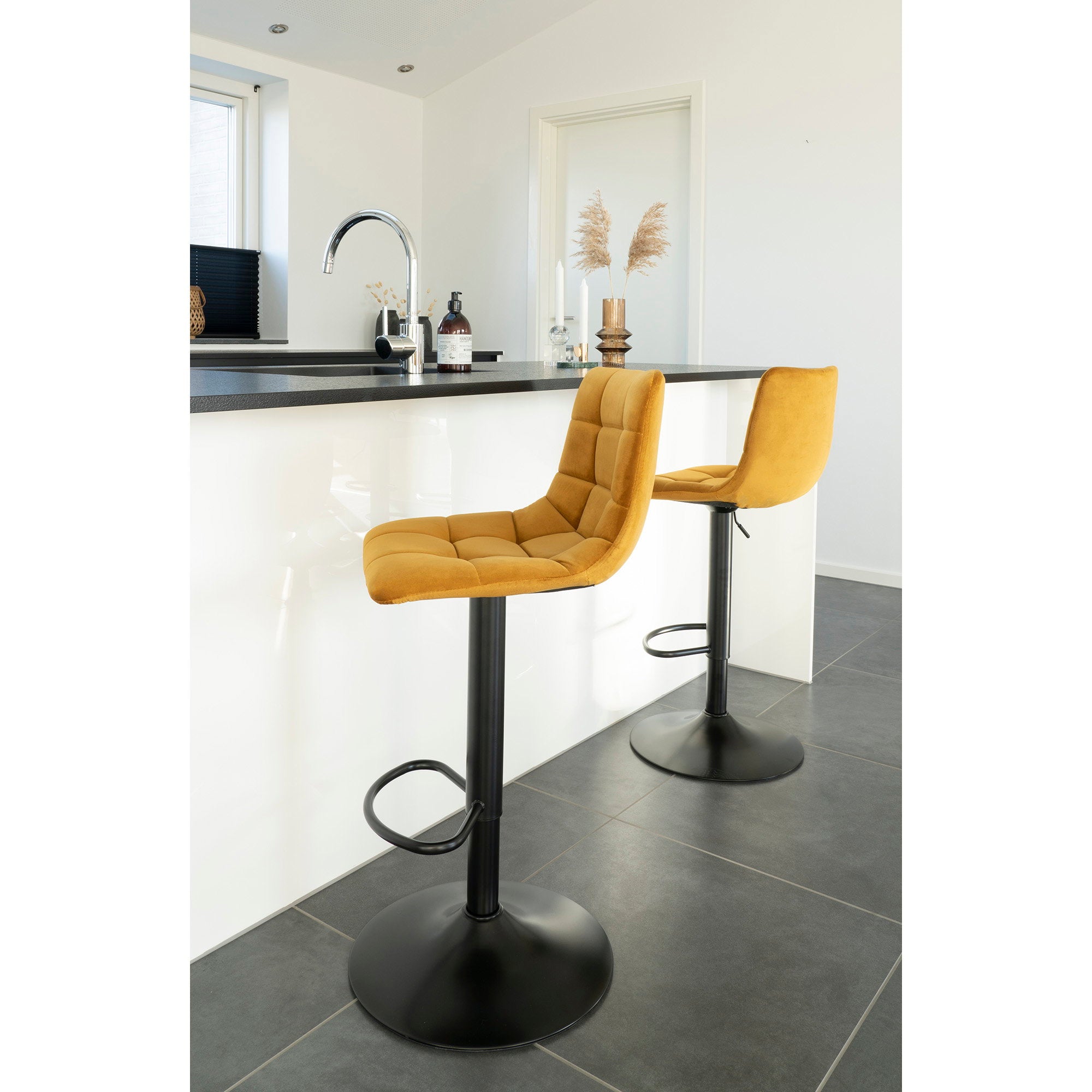 House Nordic Middelfart Barstol 2 pack Mustard Yellow