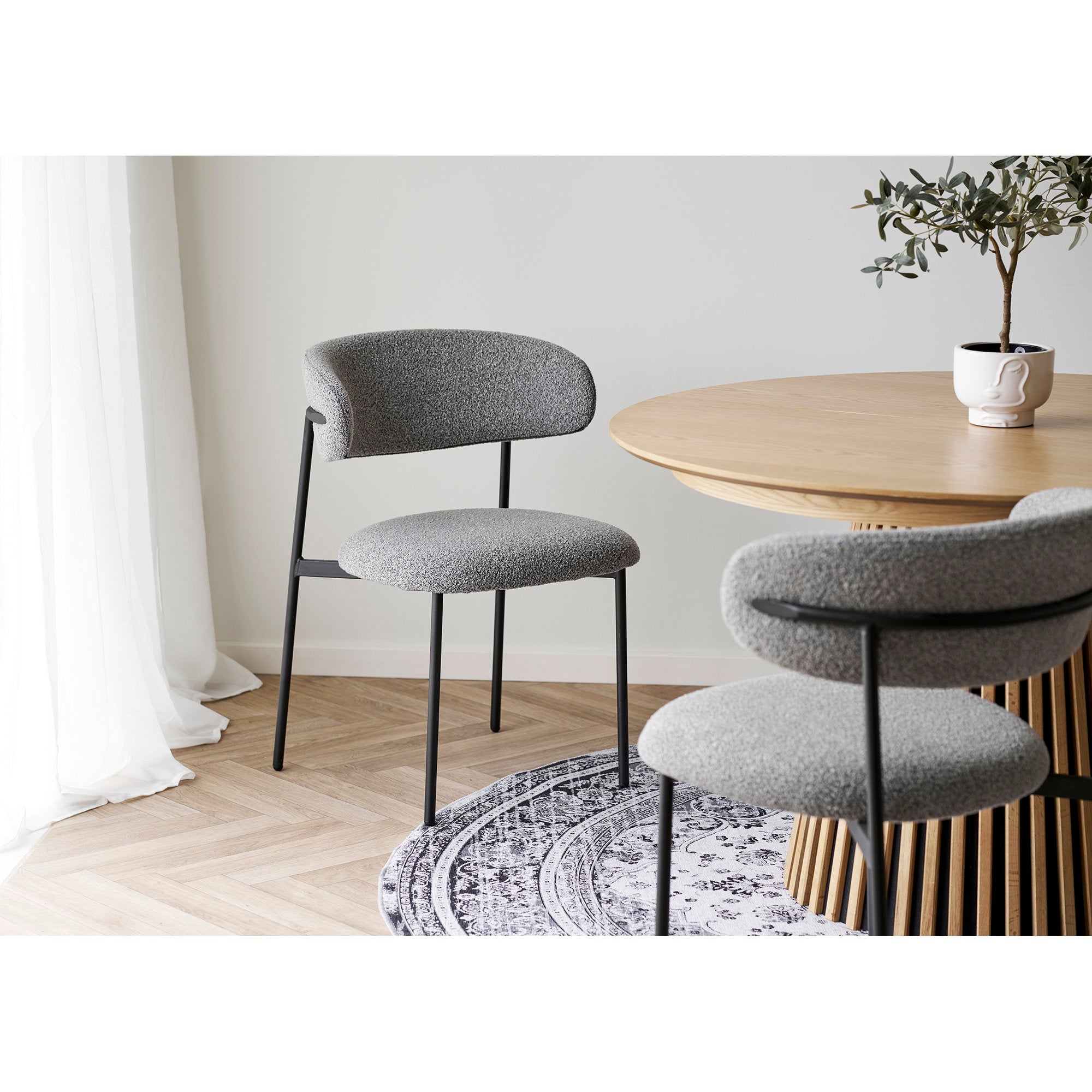 House Nordic Mira Matstol 2 pack Light Grå