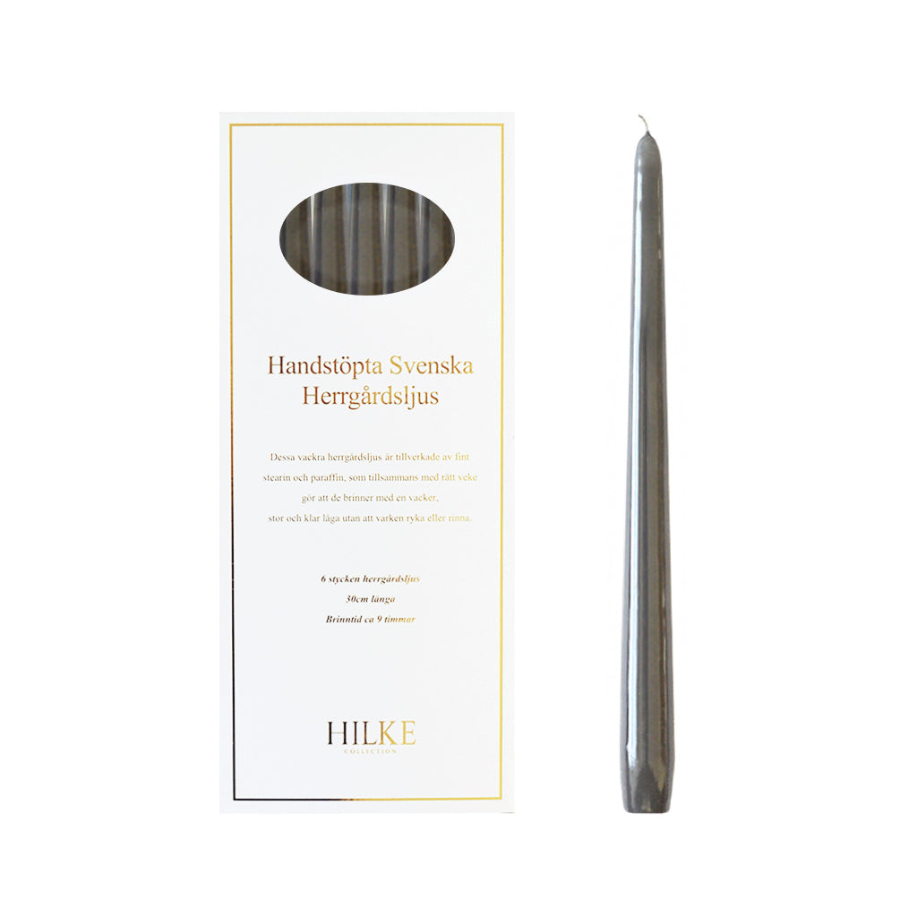 Hilke Collection Herrgårdsljus Grå Glans